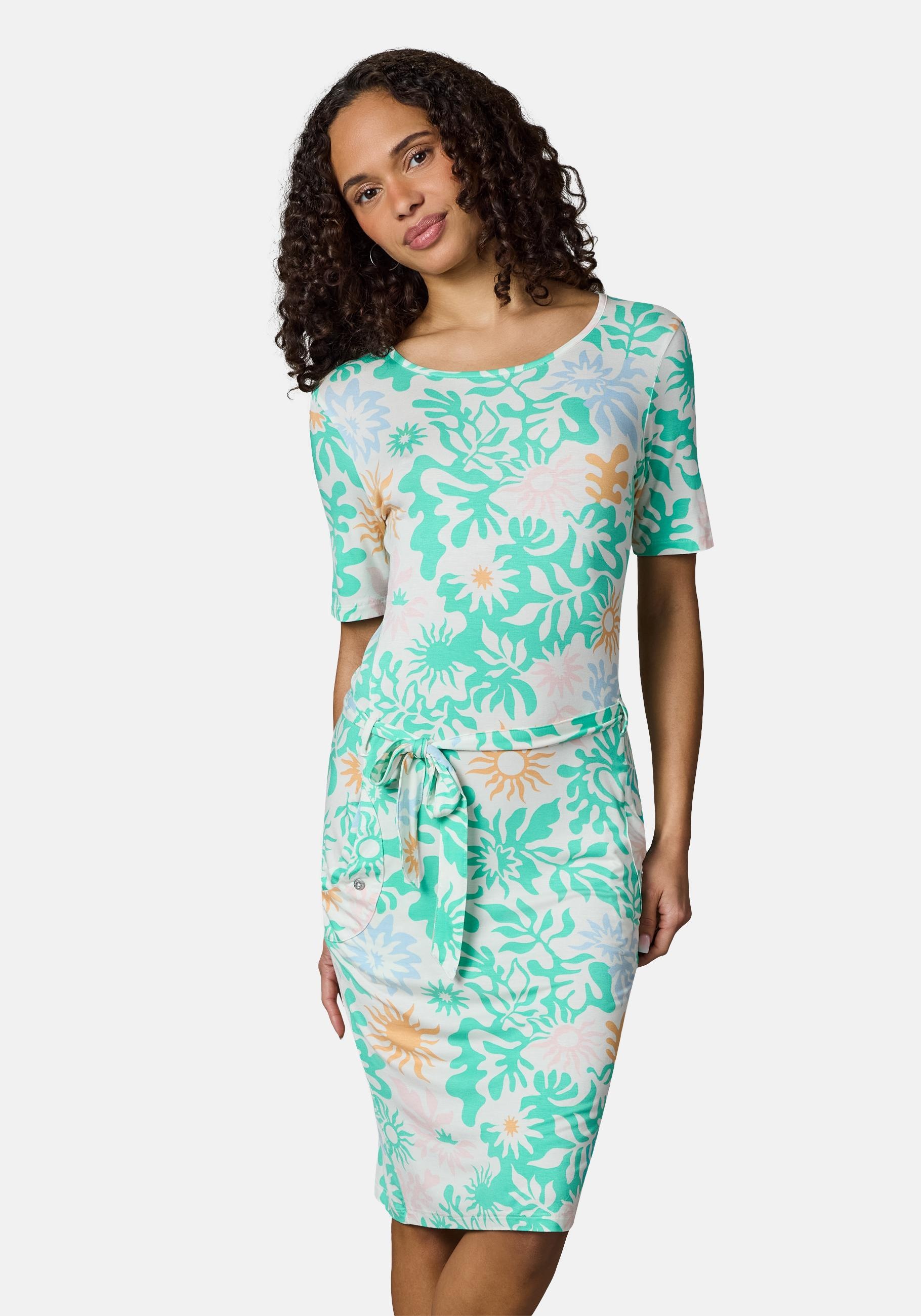 Ragwear Sommerkleid "Taggiana Print YOUMODO" Eingrifftaschen Damen Midikleid mit Taillenband und Taschen