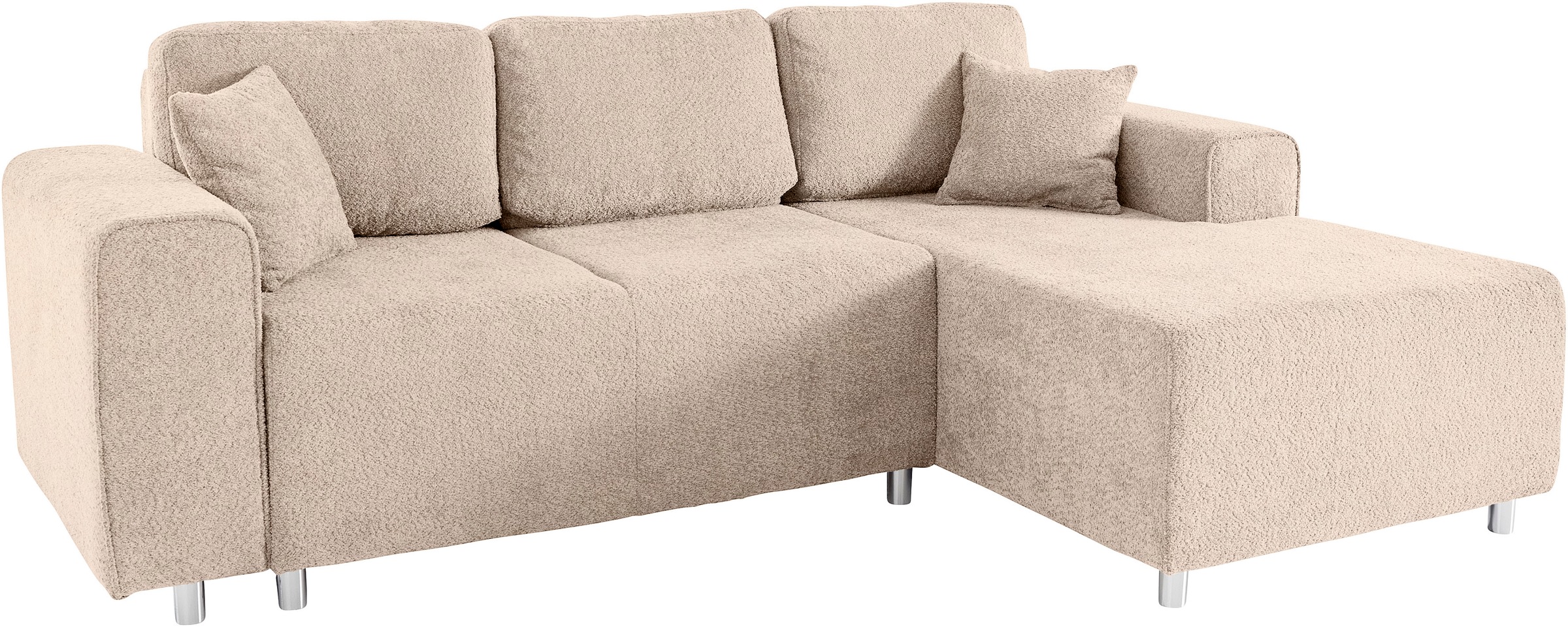Home affaire Ecksofa »Györ«, L-Form, wahlweise mit Bettfunktion und Bettkasten incl. 2 Zierkissen
