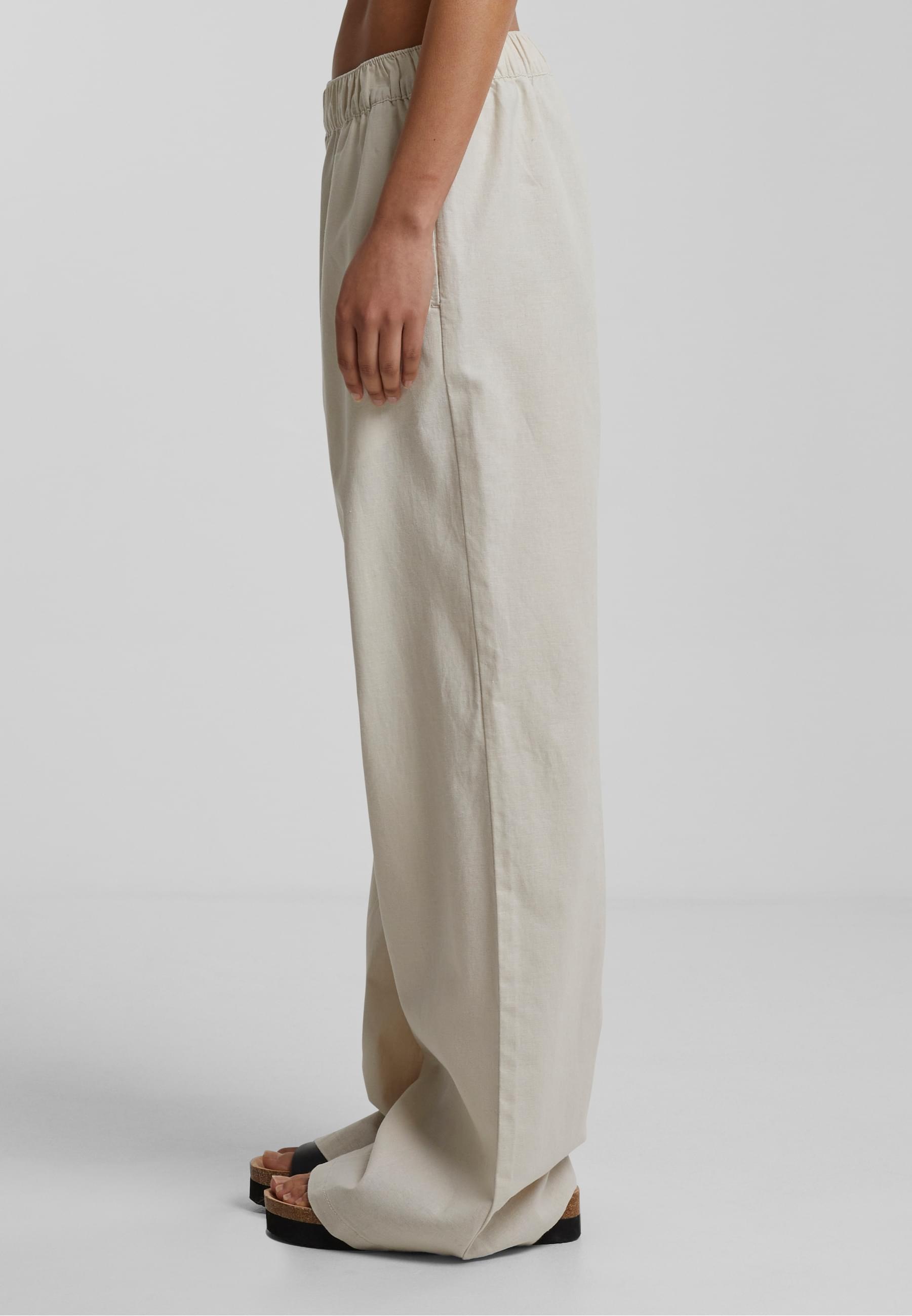 URBAN CLASSICS Stoffhose »Urban Classics Damen Ladies Linen Mixed Wide Pants«, (1 tlg.)