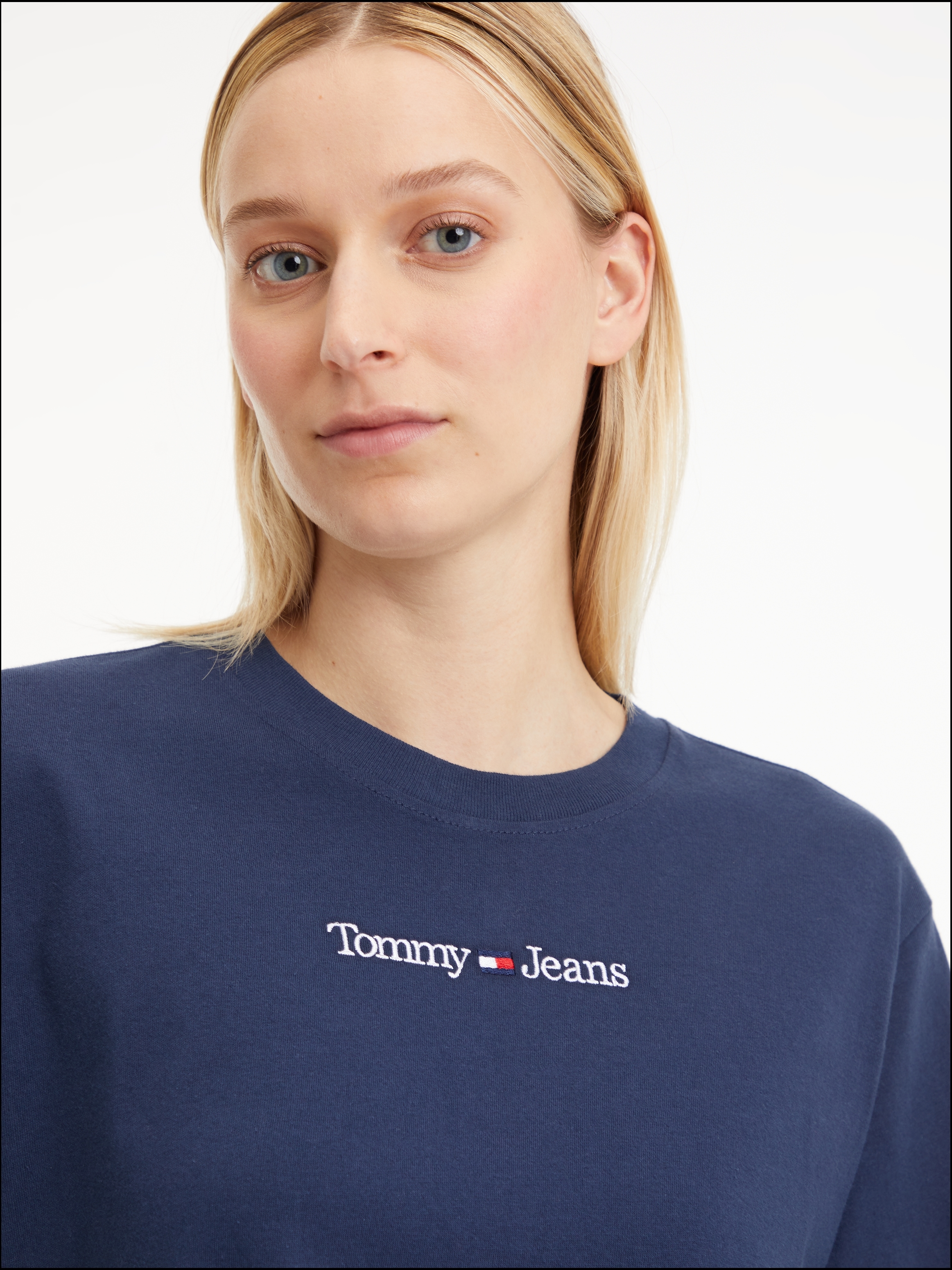 Logoschriftzug Tommy Tommy »TJW Linear CLS BAUR mit SERIF online TEE«, Kurzarmshirt bestellen Jeans | LINEAR Jeans