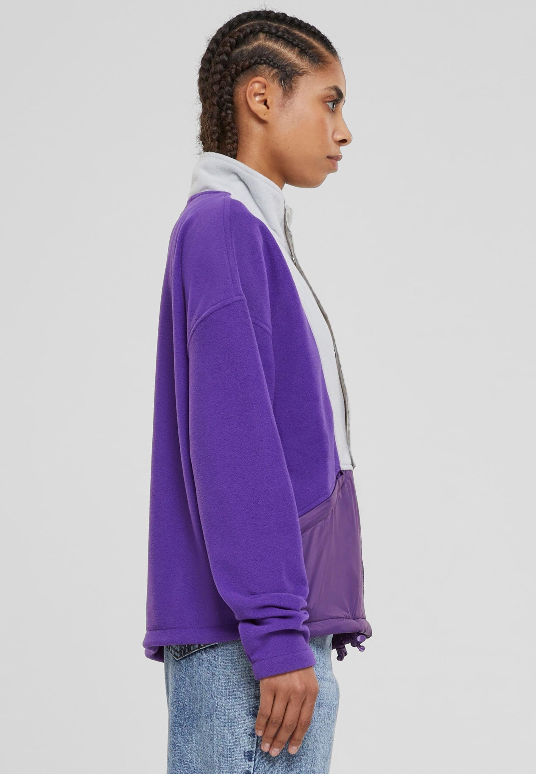 URBAN CLASSICS Trainingsjacke »Urban Classics Damen Ladies Polarfleece Track Jacket«, (1 St.), ohne Kapuze