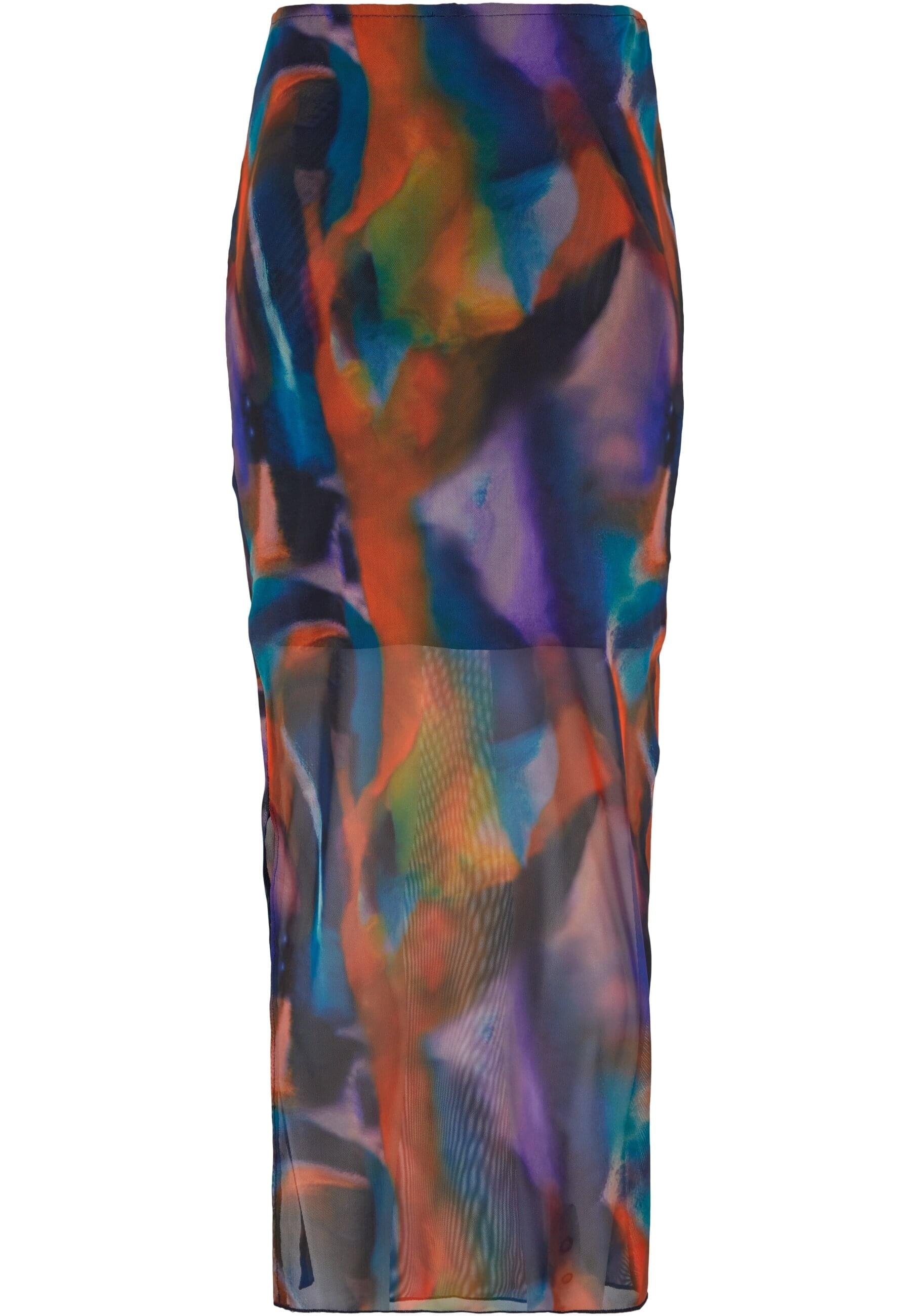 URBAN CLASSICS Sommerrock »Urban Classics Damen Ladies AOP Mesh Tube Skirt«, (1 tlg.)