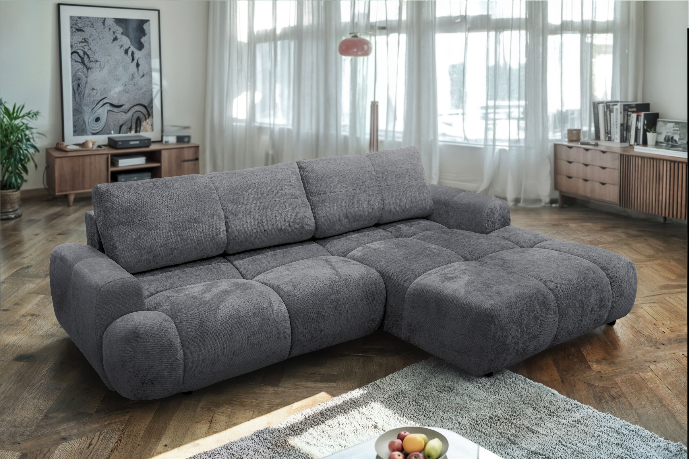 exxpo - sofa fashion Ecksofa inkl. Bettfunktion und Bettkasten,toller Sitzkomfort, Steppung im Sitz