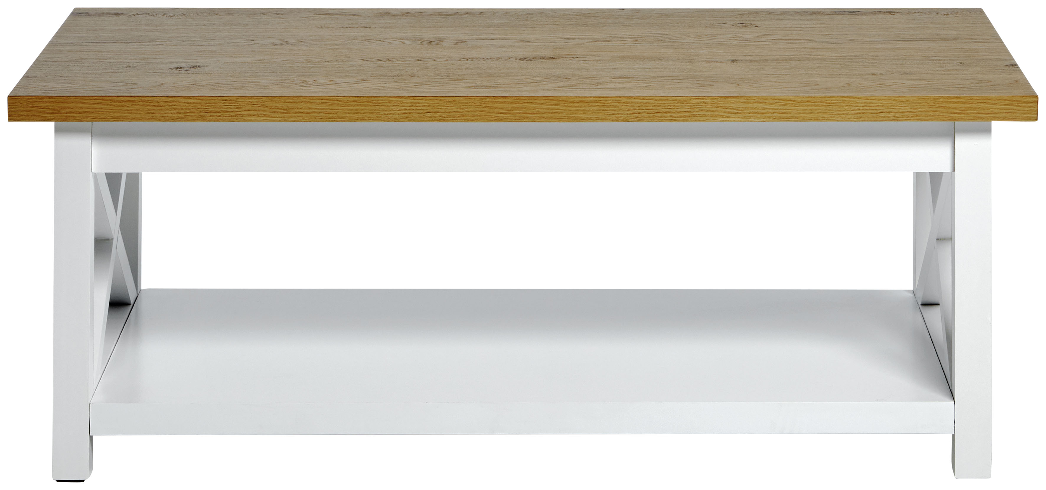 Couchtisch, (1 St.), Couchtisch, Kaffetisch, mit Ablageboden, Landhausstil, X-Design