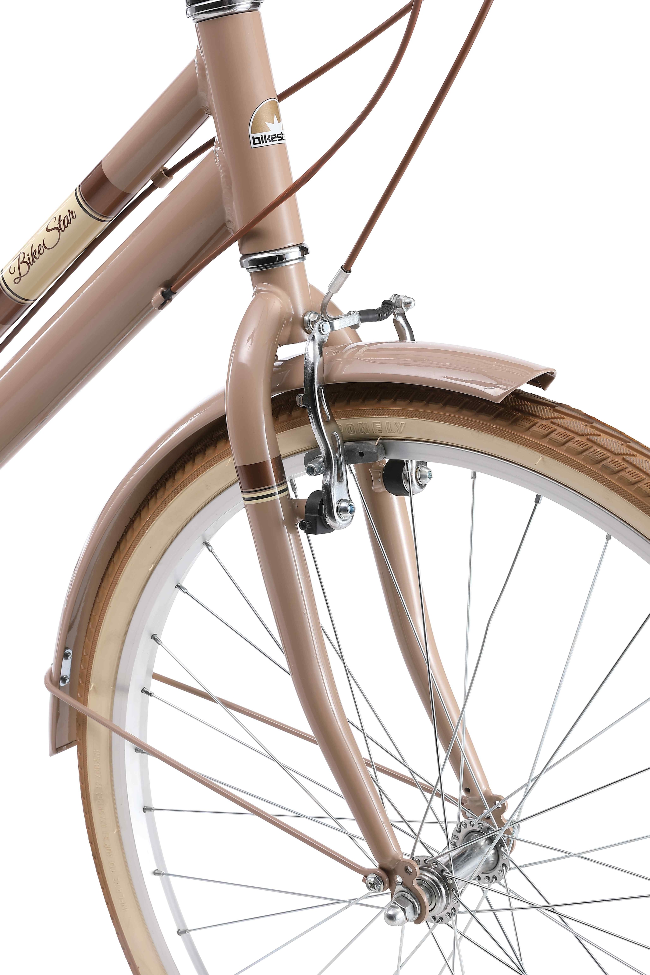Bikestar Cityrad, 7 Gang, Shimano, RD-TY21 Schaltwerk, Kettenschaltung, für Damen, Kettenschaltung