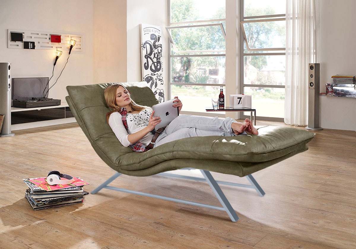 W.SCHILLIG Relaxliege »daily dreams«, in Waffelkissen-Optik, wahlweise mit Motor, Kufengestell, in 2 Breiten