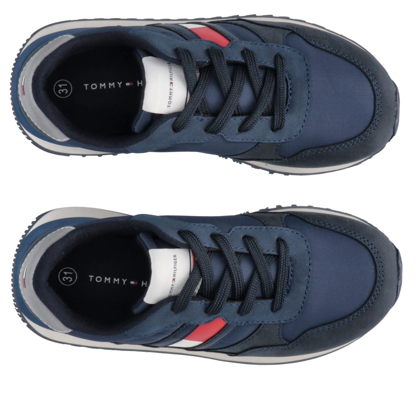 Tommy Hilfiger Sneaker »FLAG LOW CUT«, Freizeitschuh, Halbschuh, Schnürschuh mit Baumwolle gefüttert