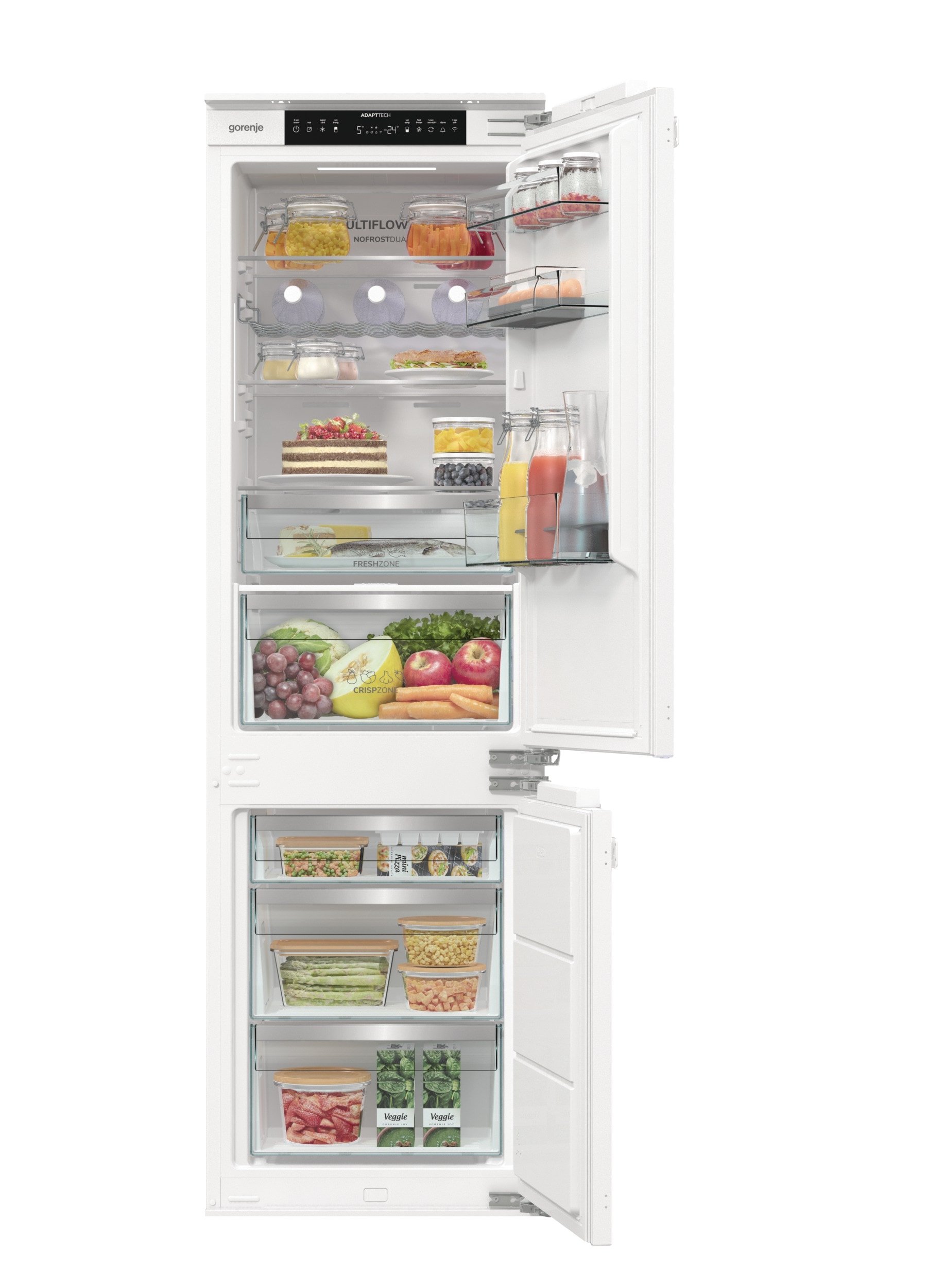 GORENJE Einbaukühlgefrierkombination "NRKI517C62WF" 177,2 cm hoch 54 cm breit Wifi