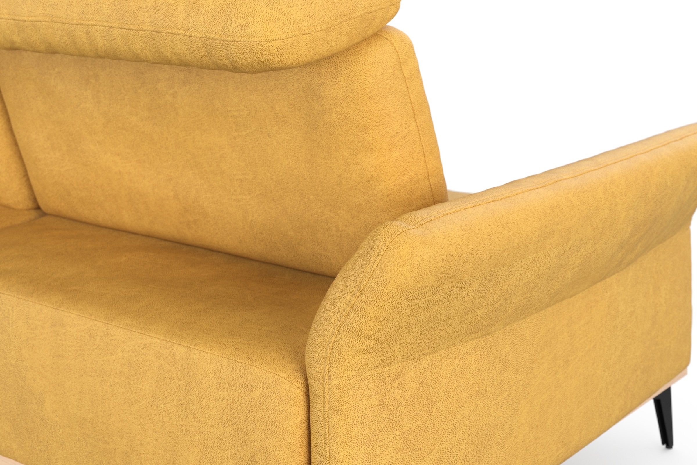 Places of Style Ecksofa »Fjord L-Form«, massiv, wahlweise mit Armlehnfunktion, Kopf- Sitztiefenverstellung