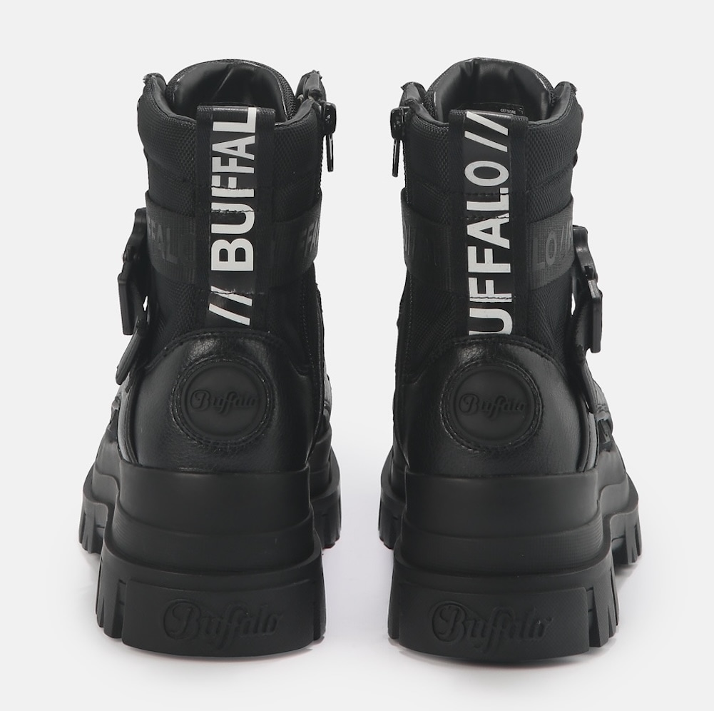 Buffalo Winterboots »Aspha Com1 Vegan«, Schnürstiefelette, Plateauboots mit Innen-Reißverschluss