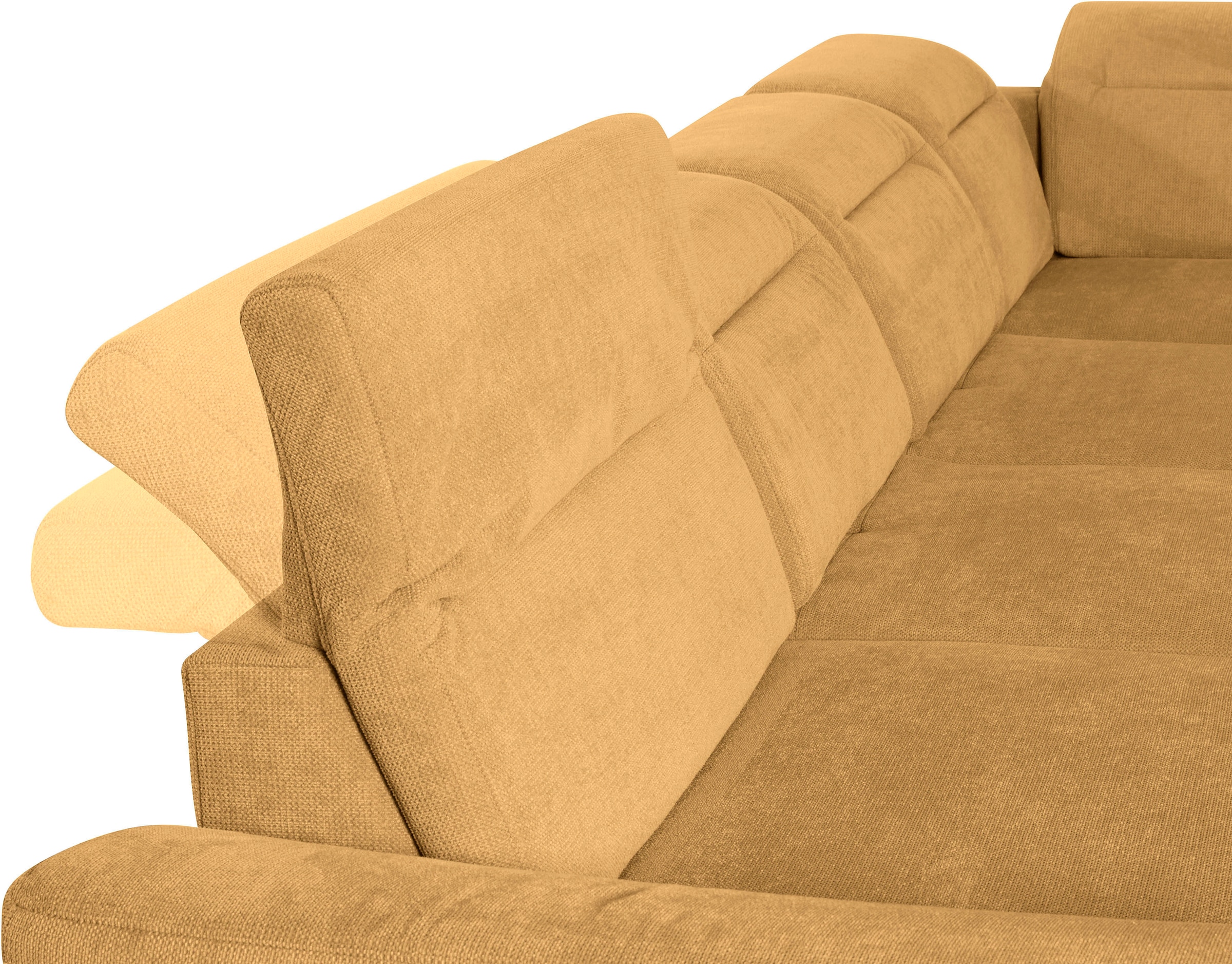 sit&more Wohnlandschaft »Percy U-Form«, 12 cm Fußhöhe, Sitztiefenverstellung, wahlweise in 2 Fußfarben
