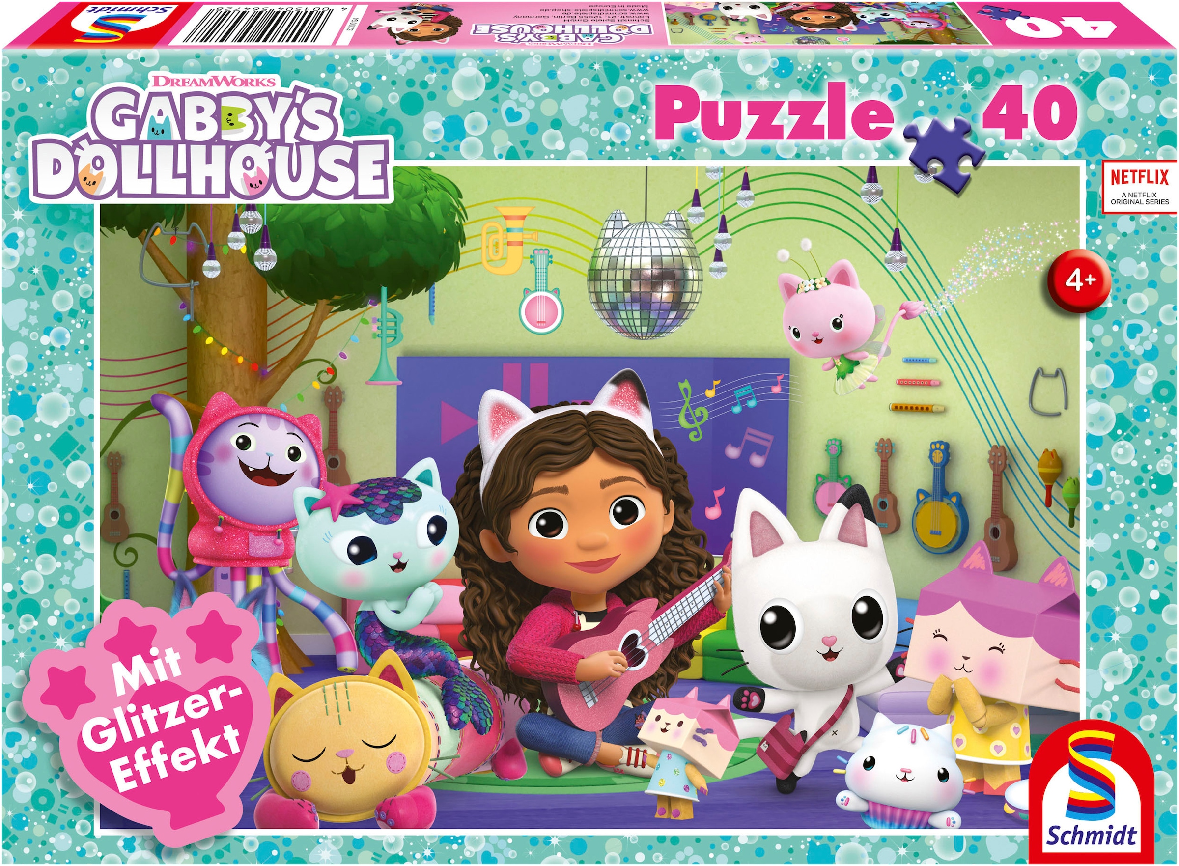 Puzzle »Miau-ziger Partyspaß von Gabby's Dollhouse«, (40 tlg.), mit Glitzereffekt;...