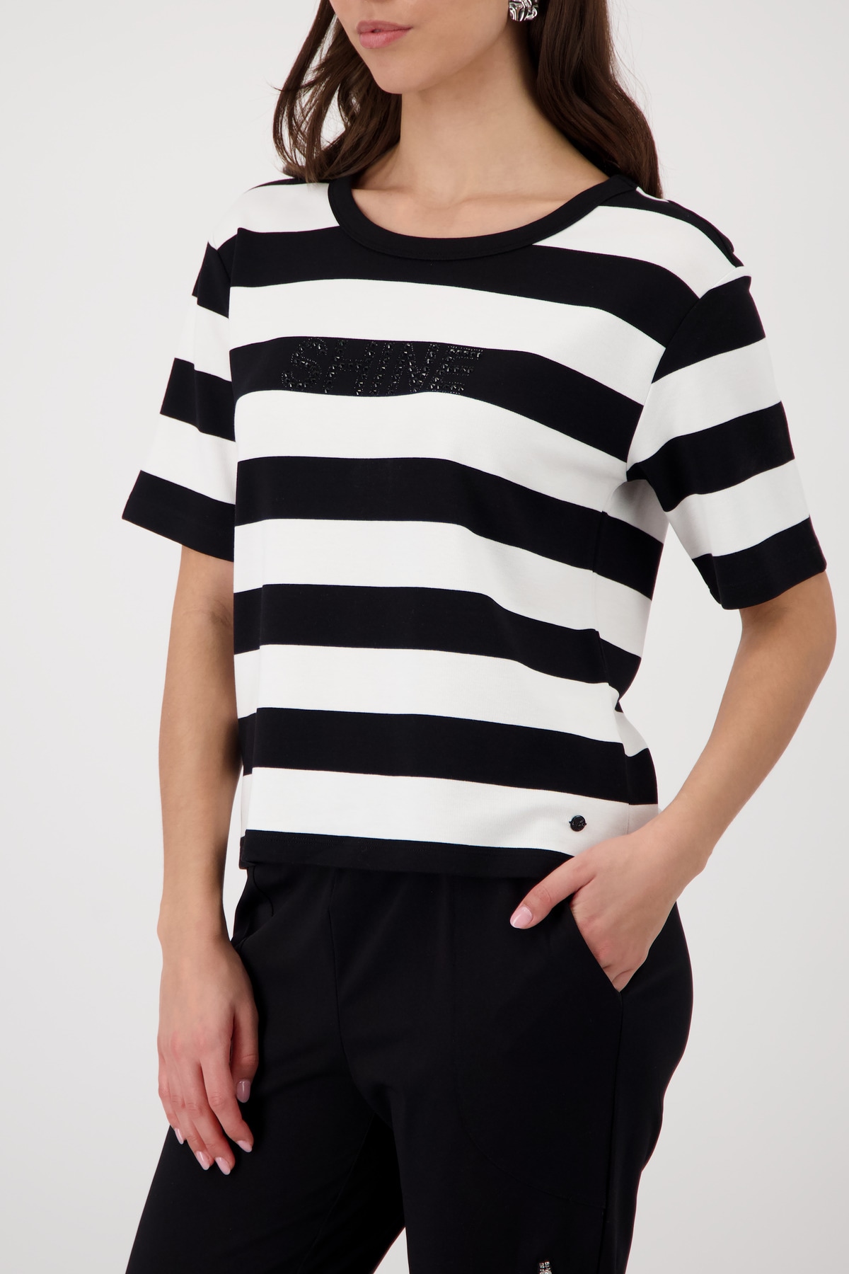 Monari Sweatshirt "Sweatshirt Basic Ringel+Schmuck", mit Blockstreifen