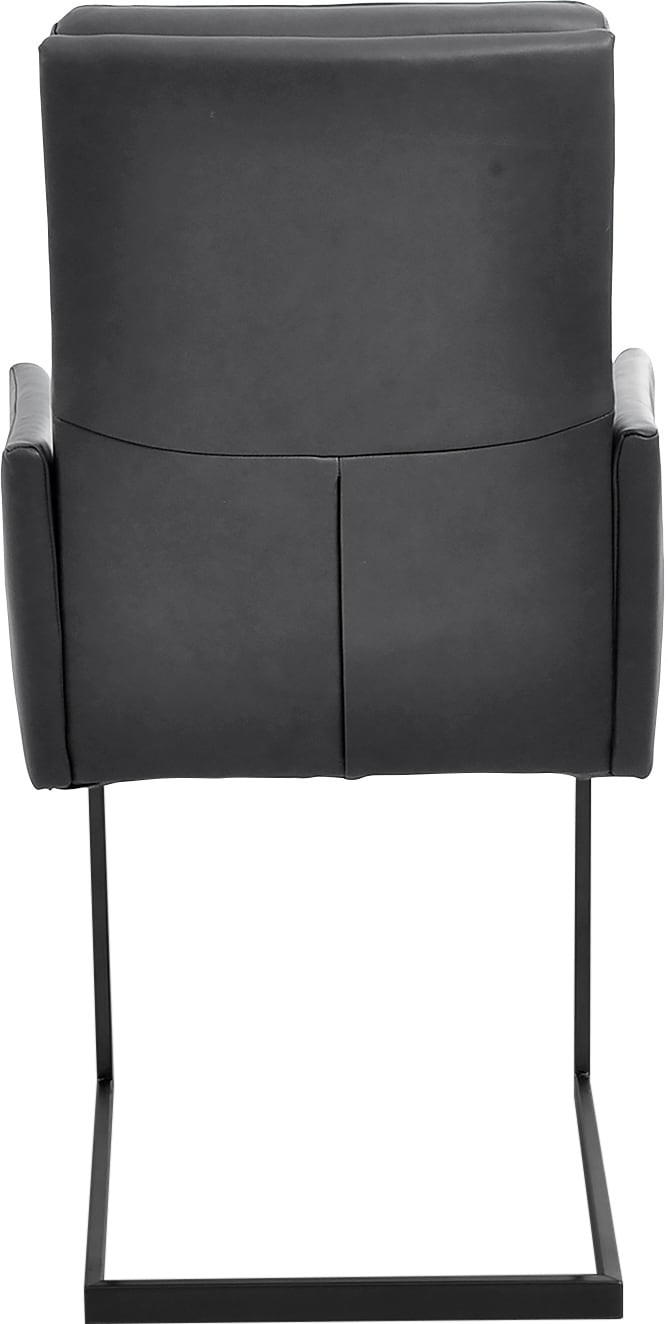 K+W Komfort & Wohnen Armlehnstuhl, Leder CLOUD, stabiles Hochkantrohr, Untergestell in Edelstahloptik oder schwarz