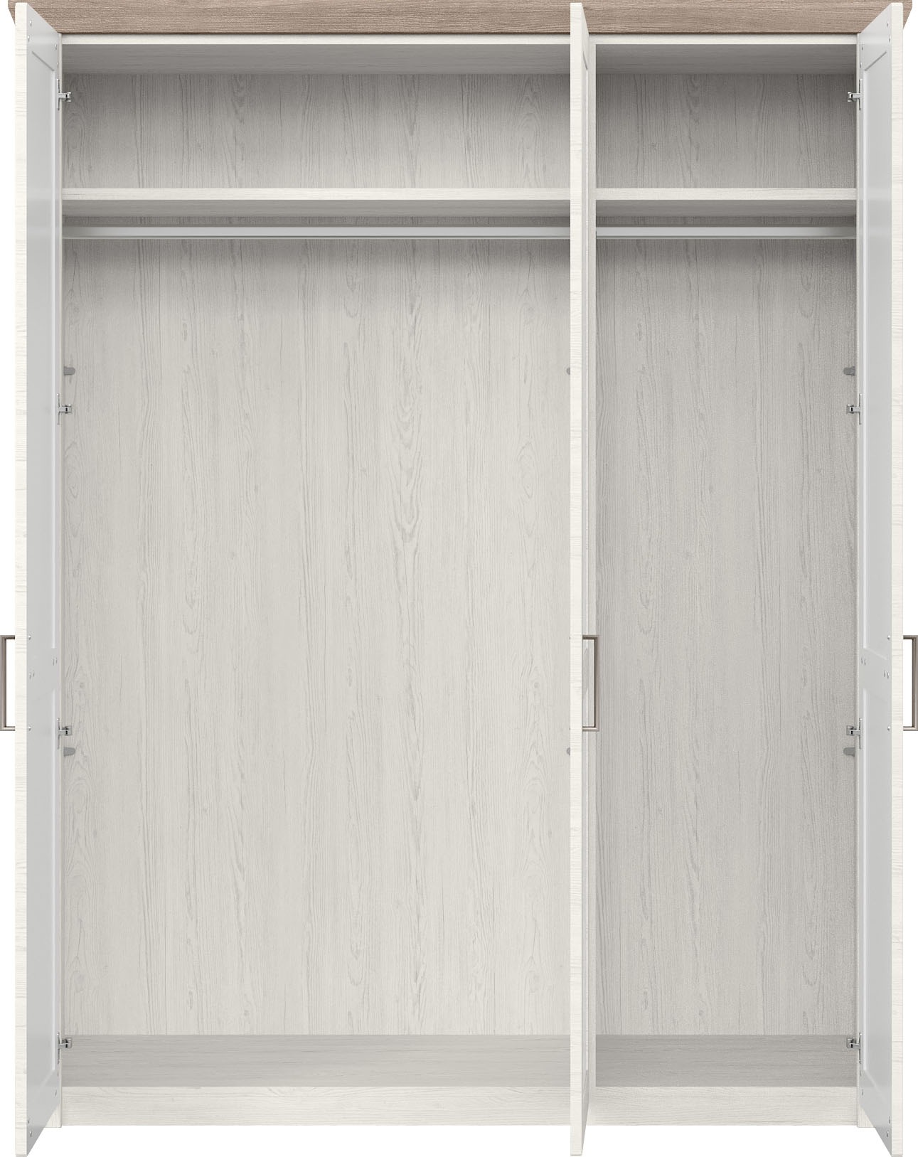 set one by Musterring Kleiderschrank »York Schlafen« 2 Stk. tlg. mit Holz- und Spiegeltüren, inkl. Kranz in Eiche, Höhe 207 x T60 cm