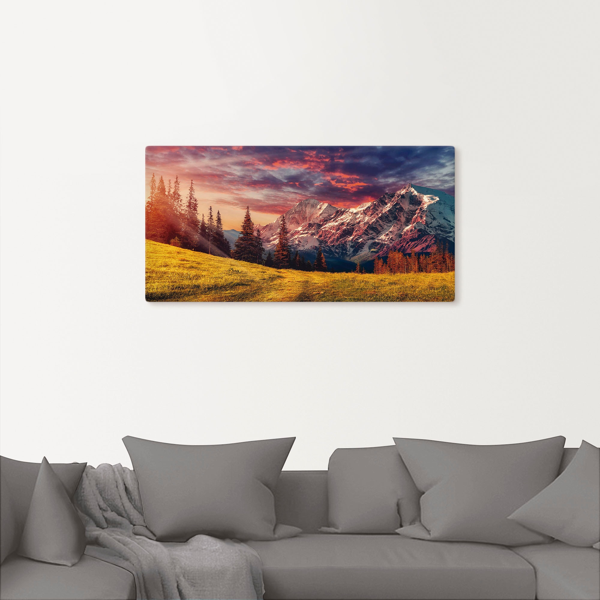 Artland Wandbild »Alpines Hochland«, Berge & Alpenbilder, (1 St.), als Alubild, Outdoorbild, Leinwandbild in verschied. Größen