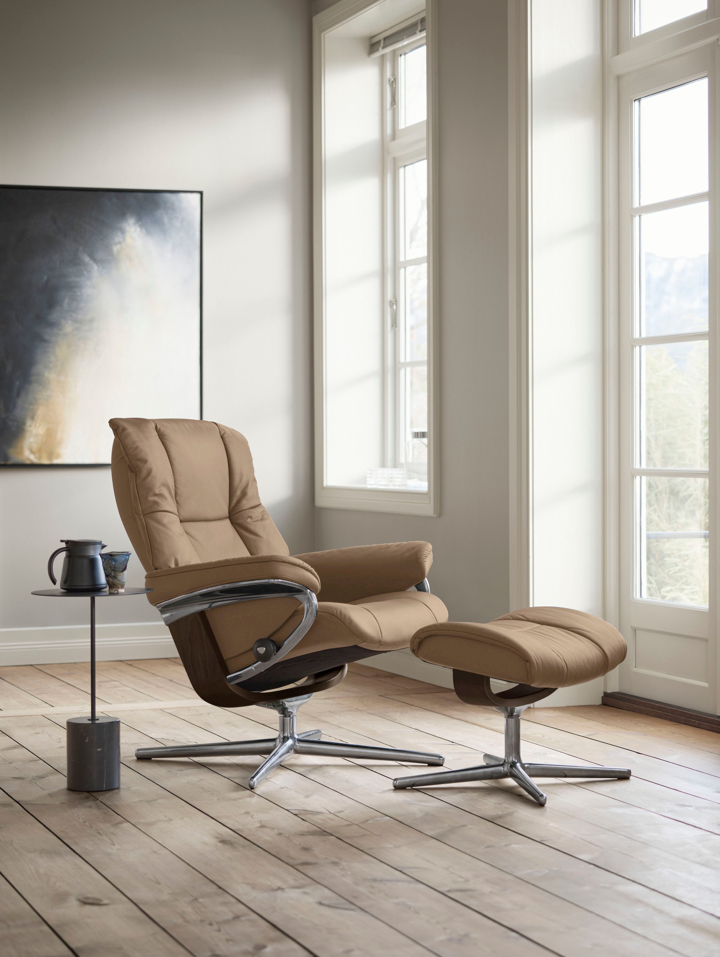 Stressless Relaxsessel "Mayfair" mit Cross Base, Größe S, M & L, Holzakzent Braun