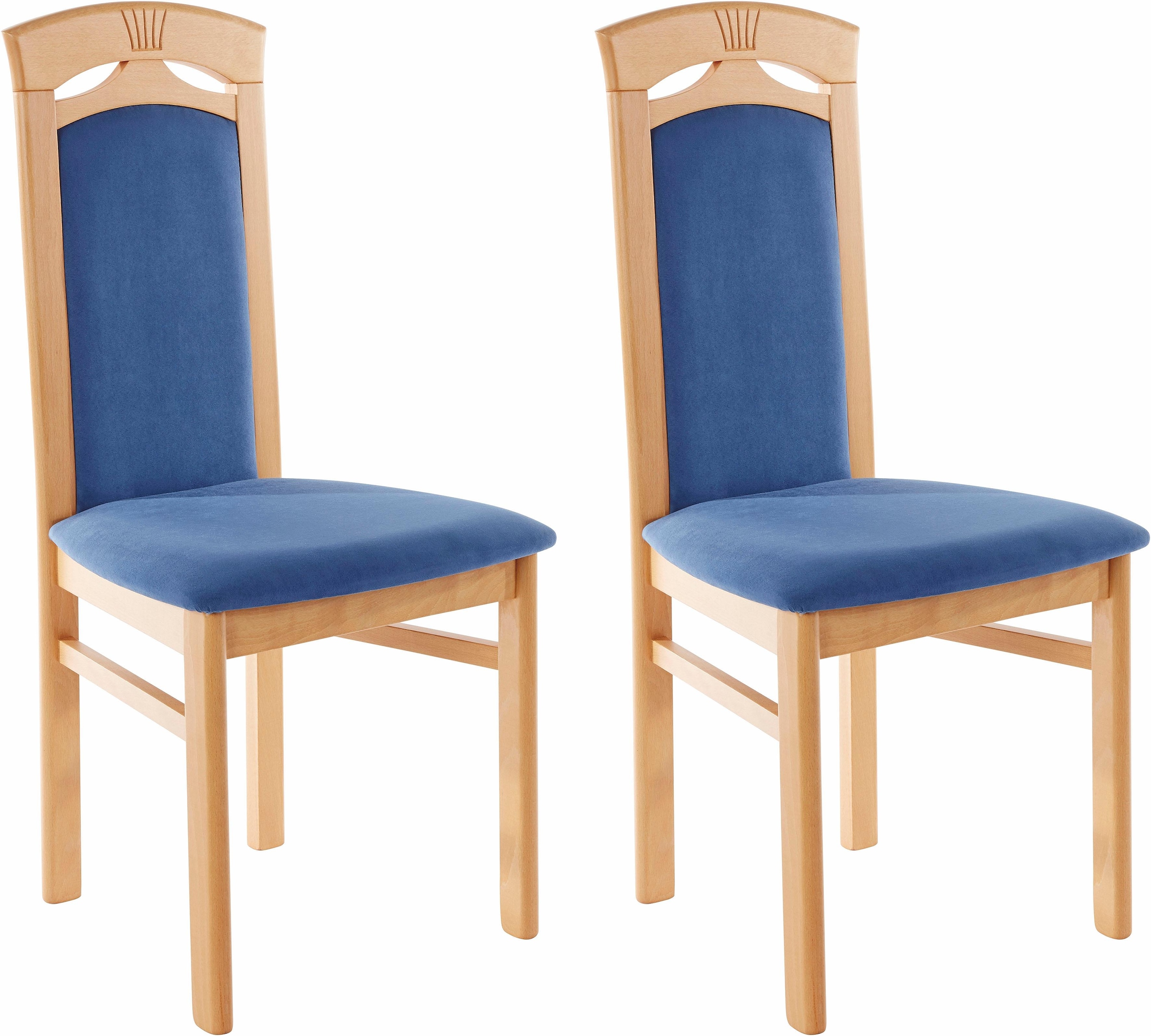 Home affaire Esszimmerstuhl "Anthony" (Set) 2 Stk. Microfaser Holzstuhl mit günstig online kaufen