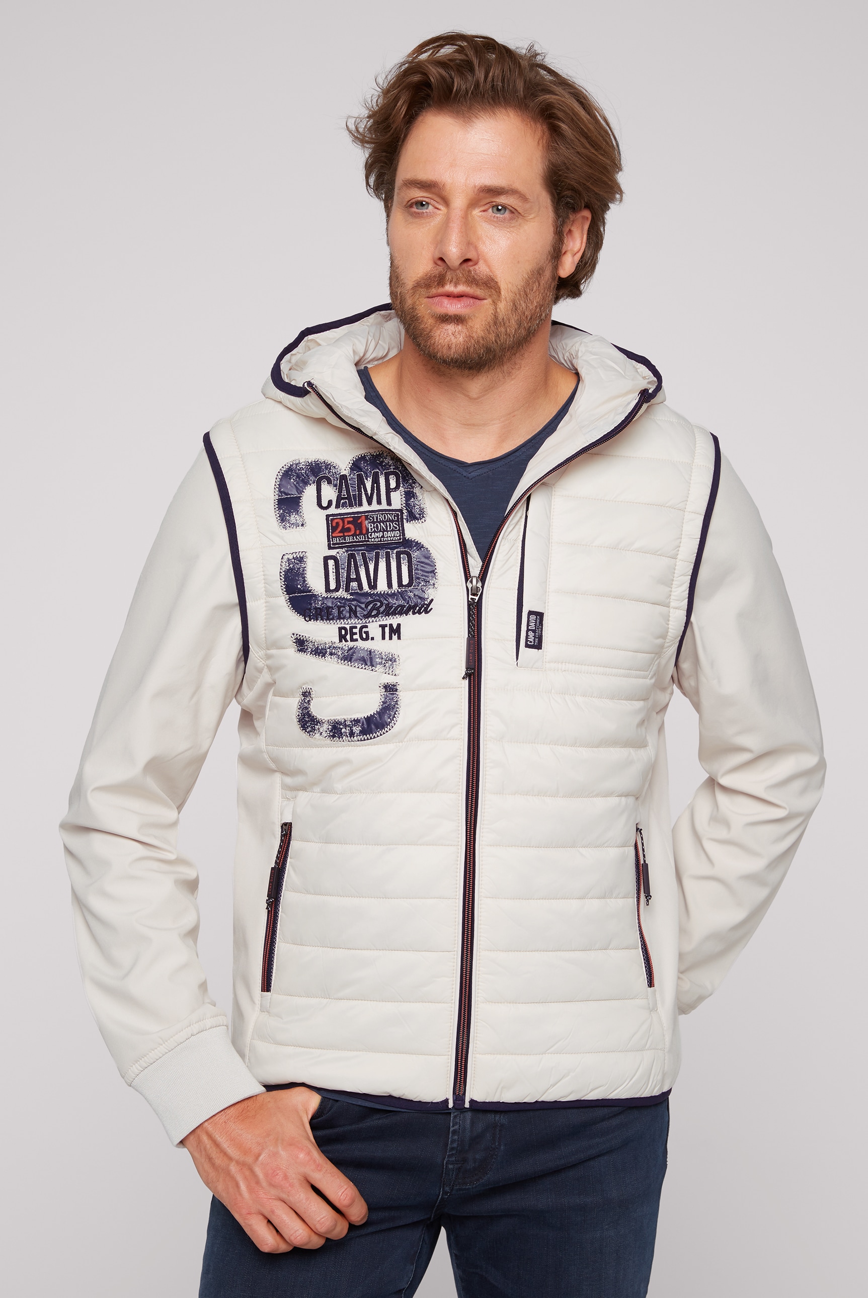 CAMP DAVID Softshelljacke, mit Kapuze, mit Label-Applikationen beidseitig günstig online kaufen