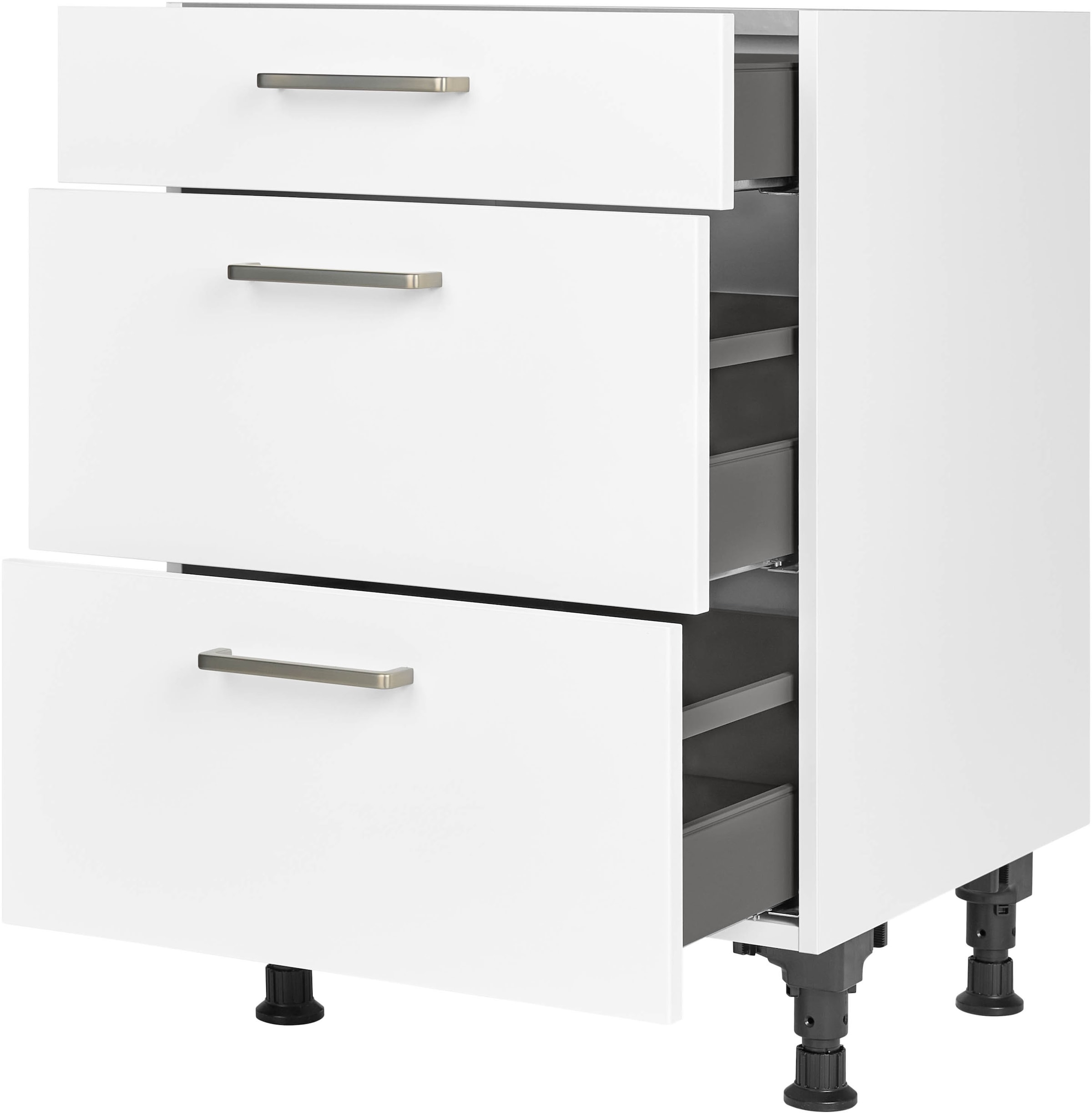 nobilia® Unterschrank »"Touch", vormontiert, mit höhenverstellbaren Sockelfüßen, in den«, Breiten 30, 45, 60 und 90 cm, mit Schubkasten und Auszügen