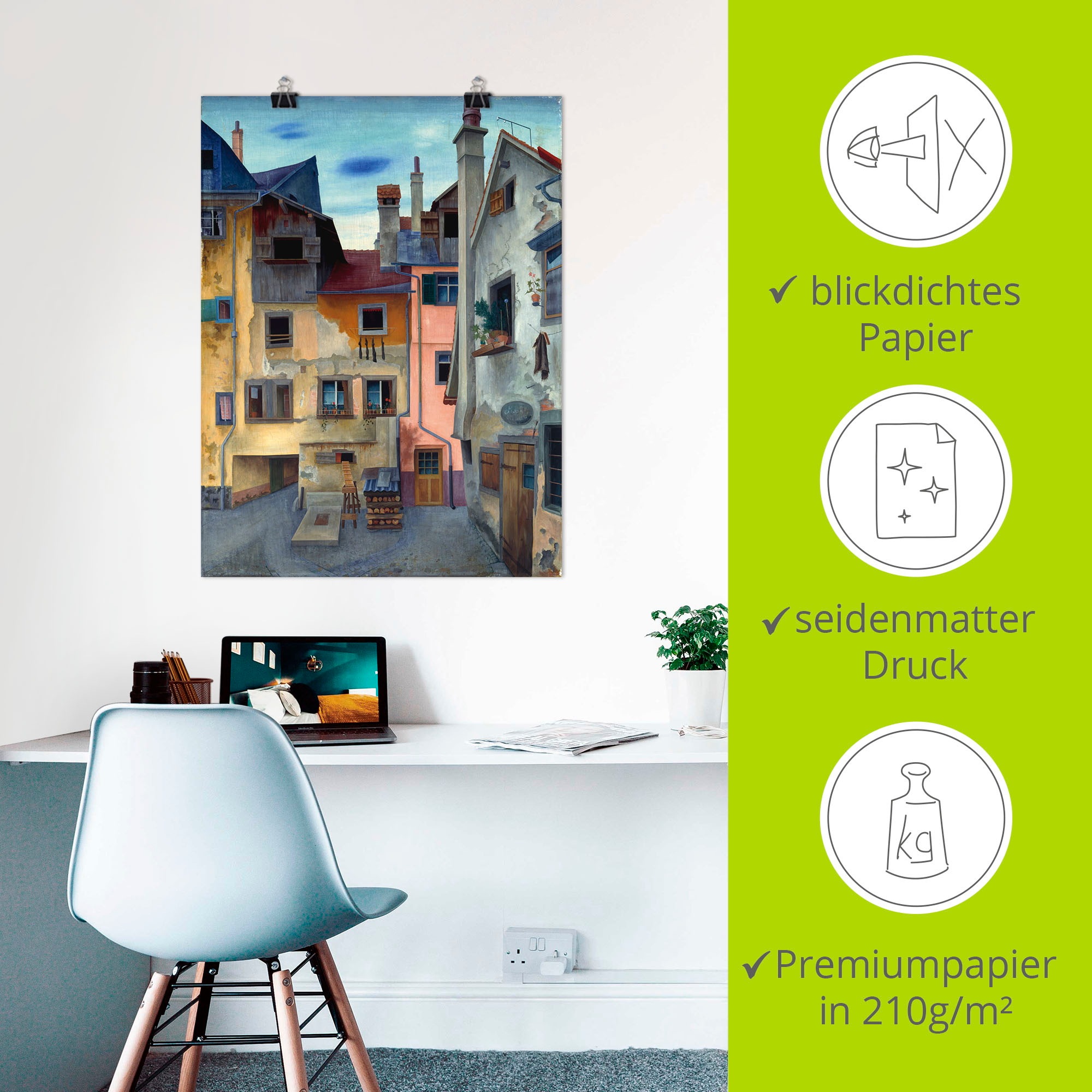 Artland Wandbild »Alte Häuser in Lindau«, Fenster & Türen, (1 St.), als Leinwandbild, Poster in verschied. Größen