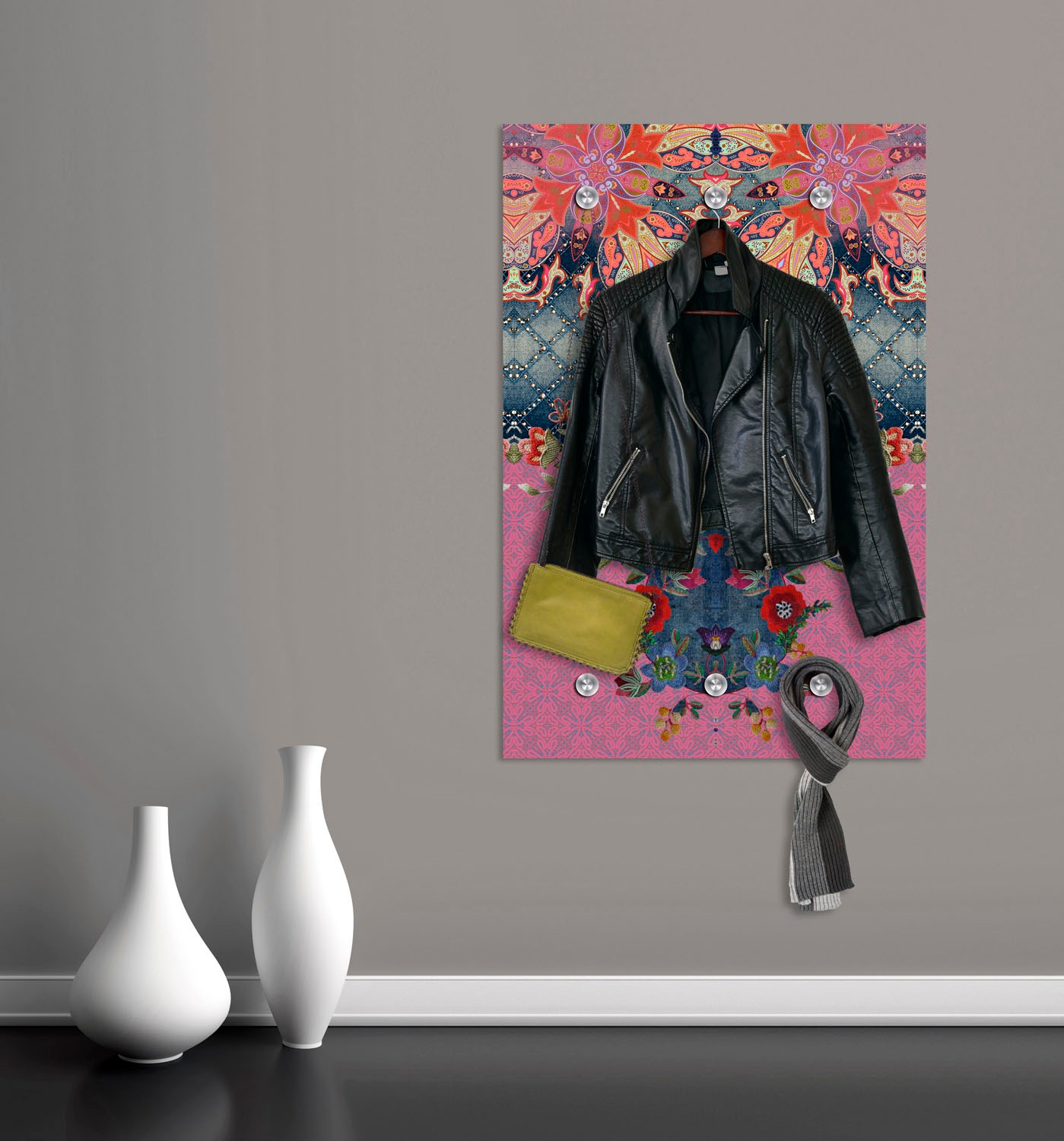 queence Garderobenleiste "Blumen", mit 6 Haken, 80 x 120 cm günstig online kaufen
