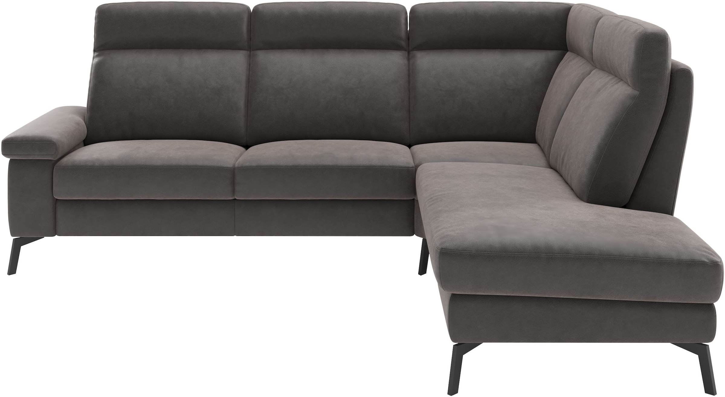 Home affaire Ecksofa "Nalani, optionaler Sitzauszug, Breite: 252 cm" Komfortabler Federkernsitz, großzügige Ecke, klappbare Armlehne