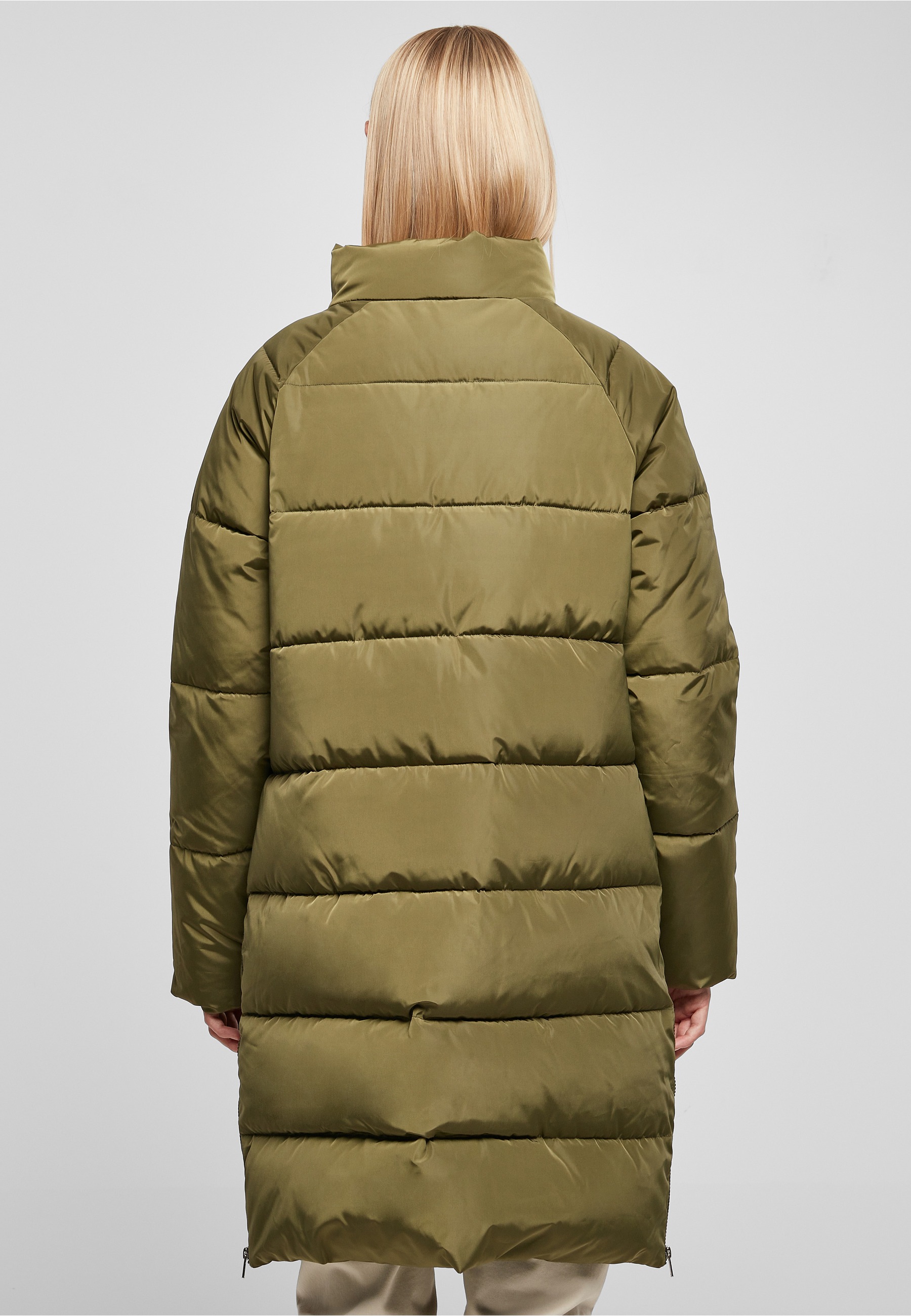 URBAN CLASSICS Winterjacke »Urban Classics Damen Ladies High Neck Puffer Coat« 1 Stk. tlg. ohne Kapuze