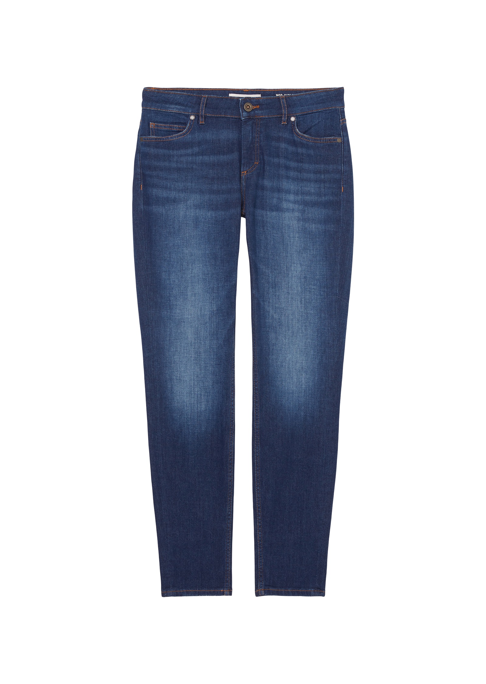 Slim-fit-Jeans MARC O'POLO "Alby Slim", Damen, Gr. 29, Länge 32, blau (dunkelblau wash), Denim/Jeans, Obermaterial: 92% Baumwolle, 6% Elastomultiester, 2% Elasthan, Jeans Slim-fit-Jeans 6