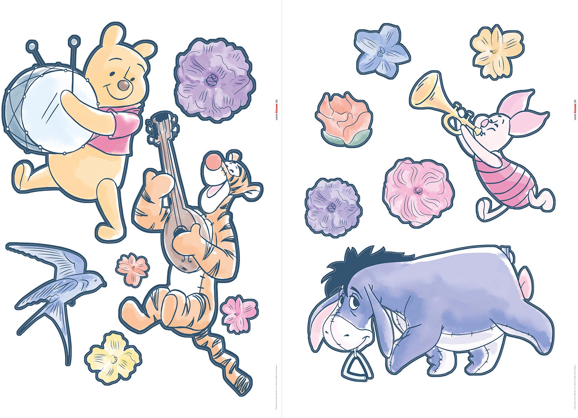 Komar Wandtattoo "Winnie the Pooh Rock-a-bye - Größe 50 x 70 cm", (14 St.), günstig online kaufen