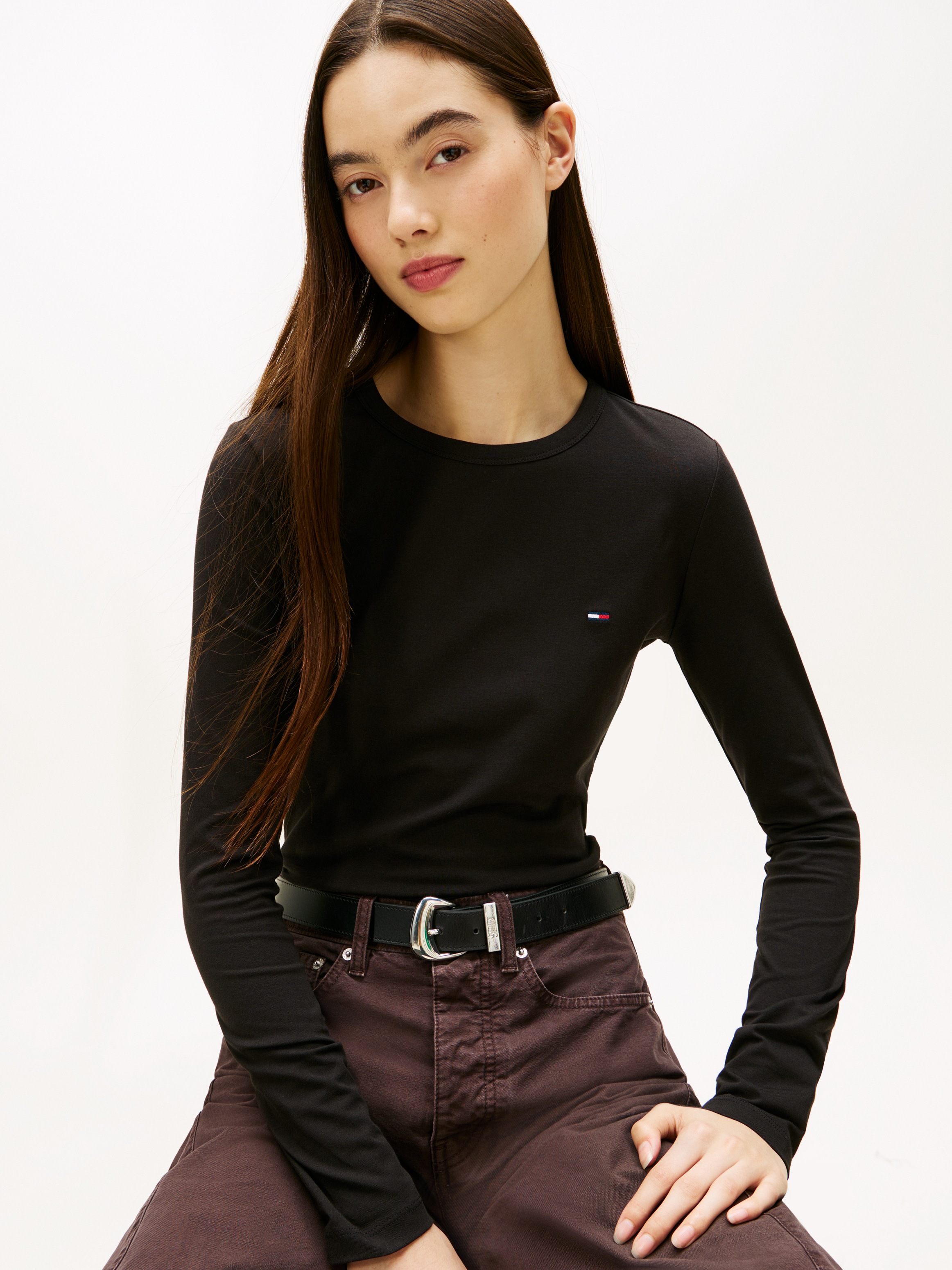 Tommy Jeans Langarmshirt "TJW SLIM JERSEY LS TEE" günstig online kaufen