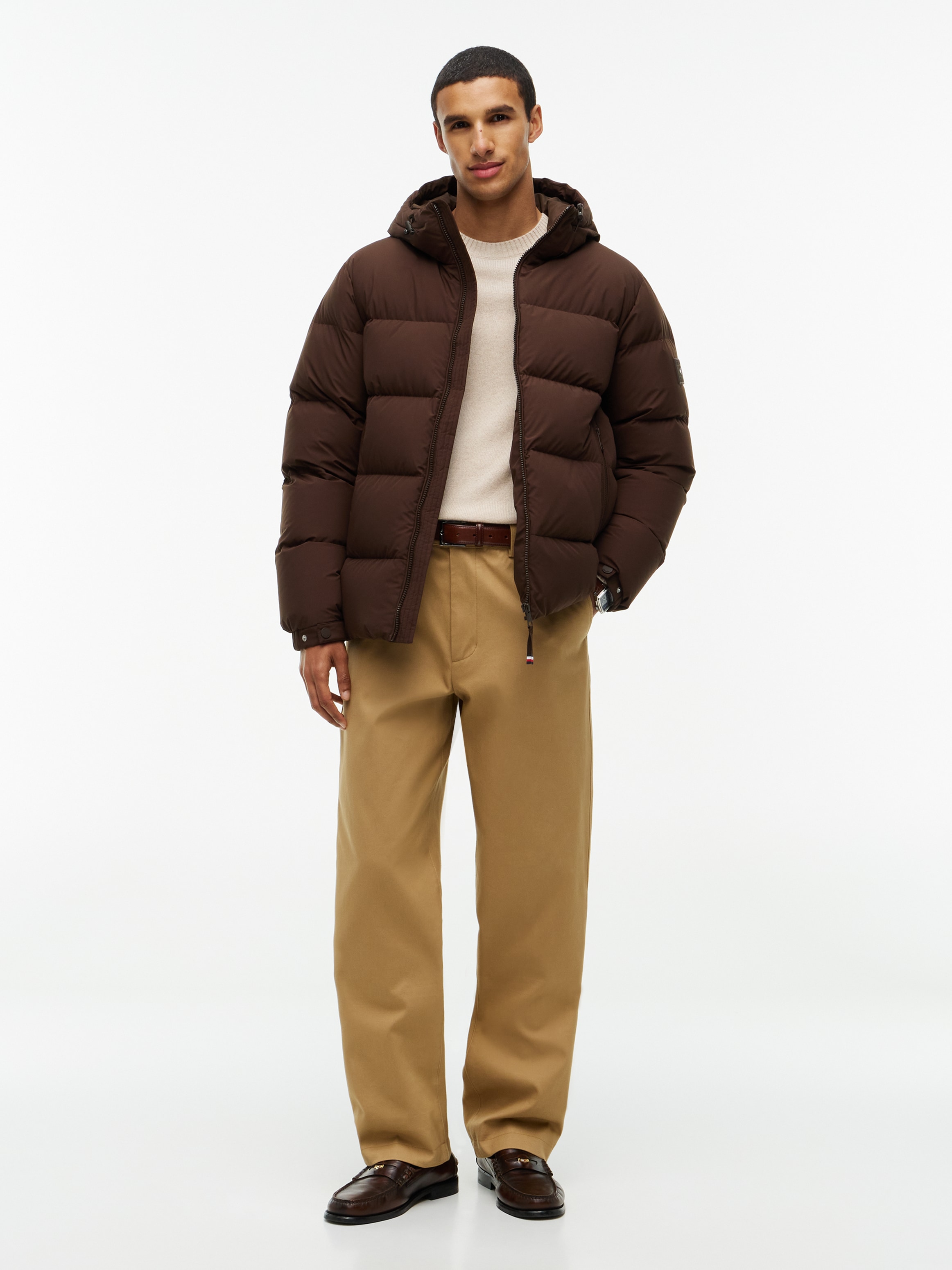 Tommy Hilfiger Daunenjacke »DOWN HOODED PUFFER JKT« mit Kapuze mit Logo-Patch, mit Kapuze, mit Daunenfüllung