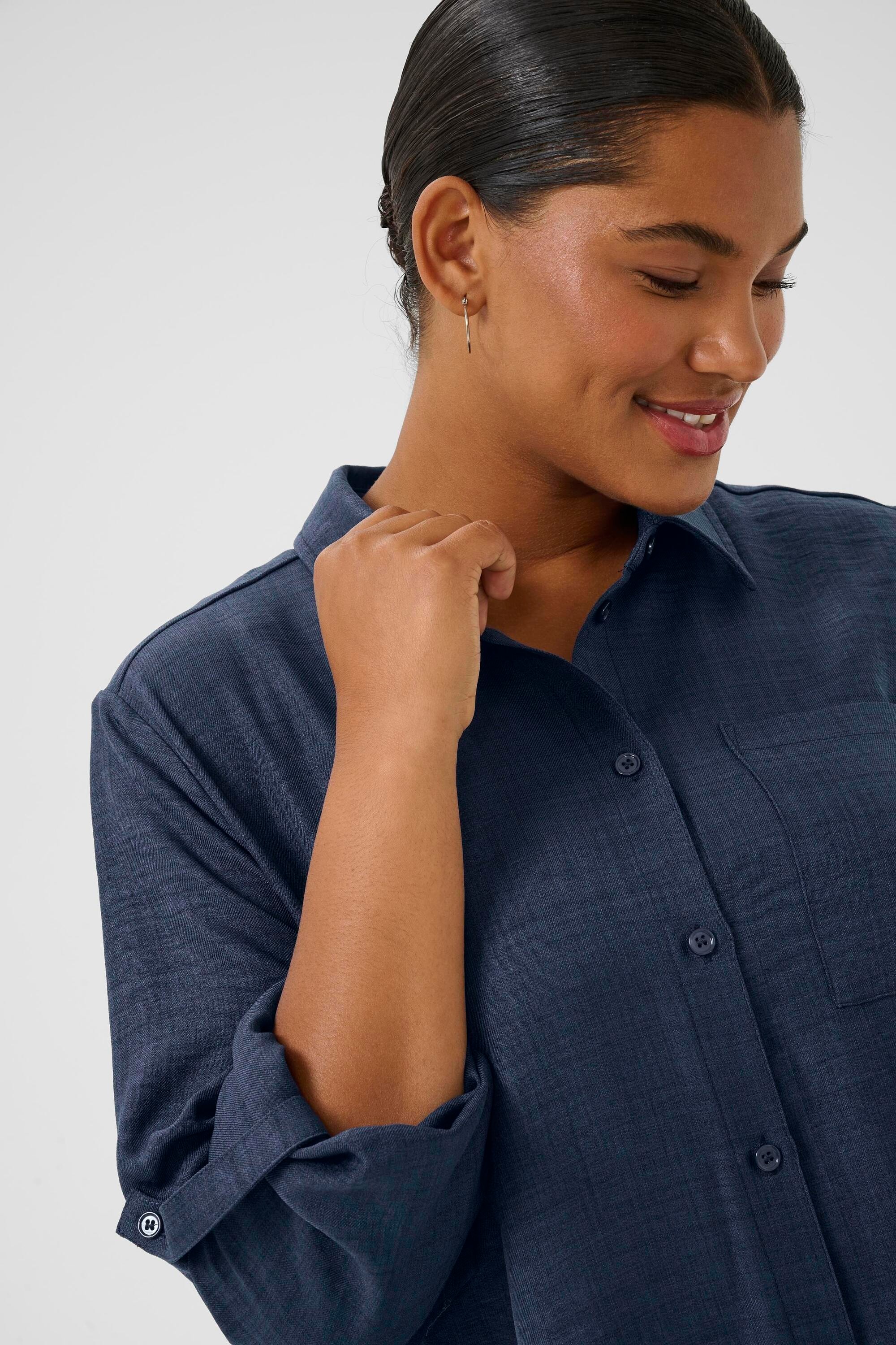 KAFFE Curve Langarmbluse »Damen Langarm-Bluse KCellie«