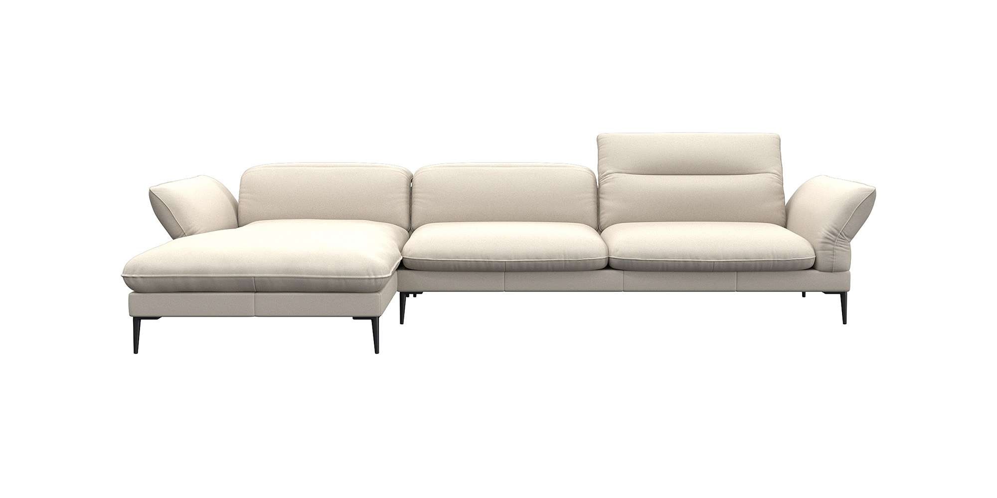 FLEXLUX Ecksofa »Salino, Funktionssofa mit Recamiere, Relaxsofa, Ecksofa«, Sofa mit Arm- und Kopfteil-Verstellungen, Kaltschaum & Stahl-Wellen