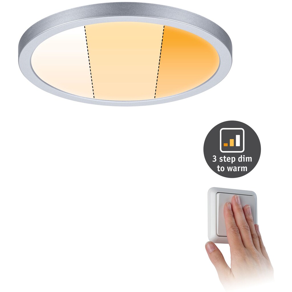 Paulmann LED Bad-Einbauleuchte »Areo«, Schutzart IP44, WarmDim-Stepschaltung, Ø 17,5 cm, inkl. LED Leuchtmittel