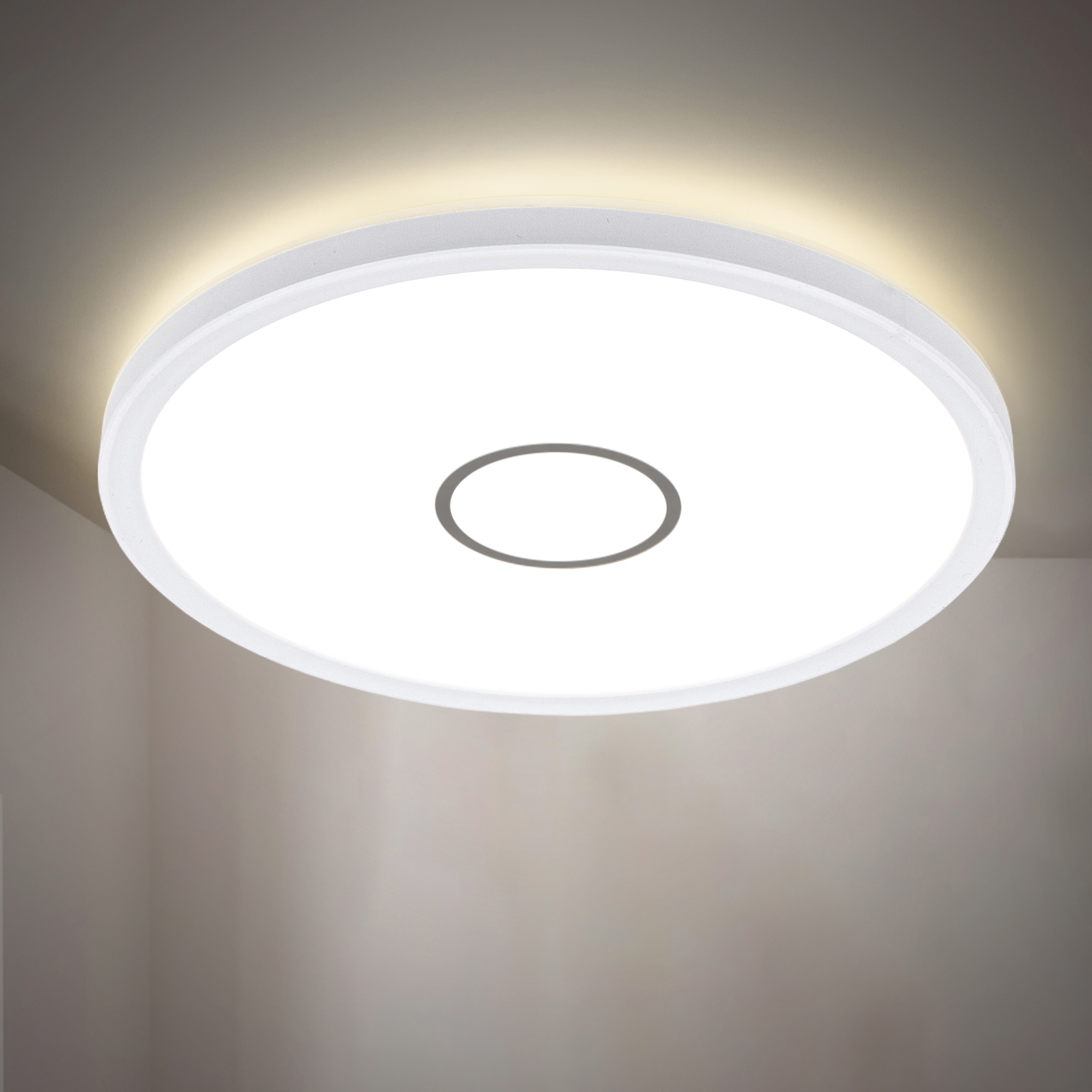 B.K.Licht LED Deckenleuchte, 1 flammig, Leuchtmittel LED-Board | LED fest integriert, Deckenlampe, ultraflach, Panel, Wohnzimmer, Flur, inkl. 18W 2400lm
