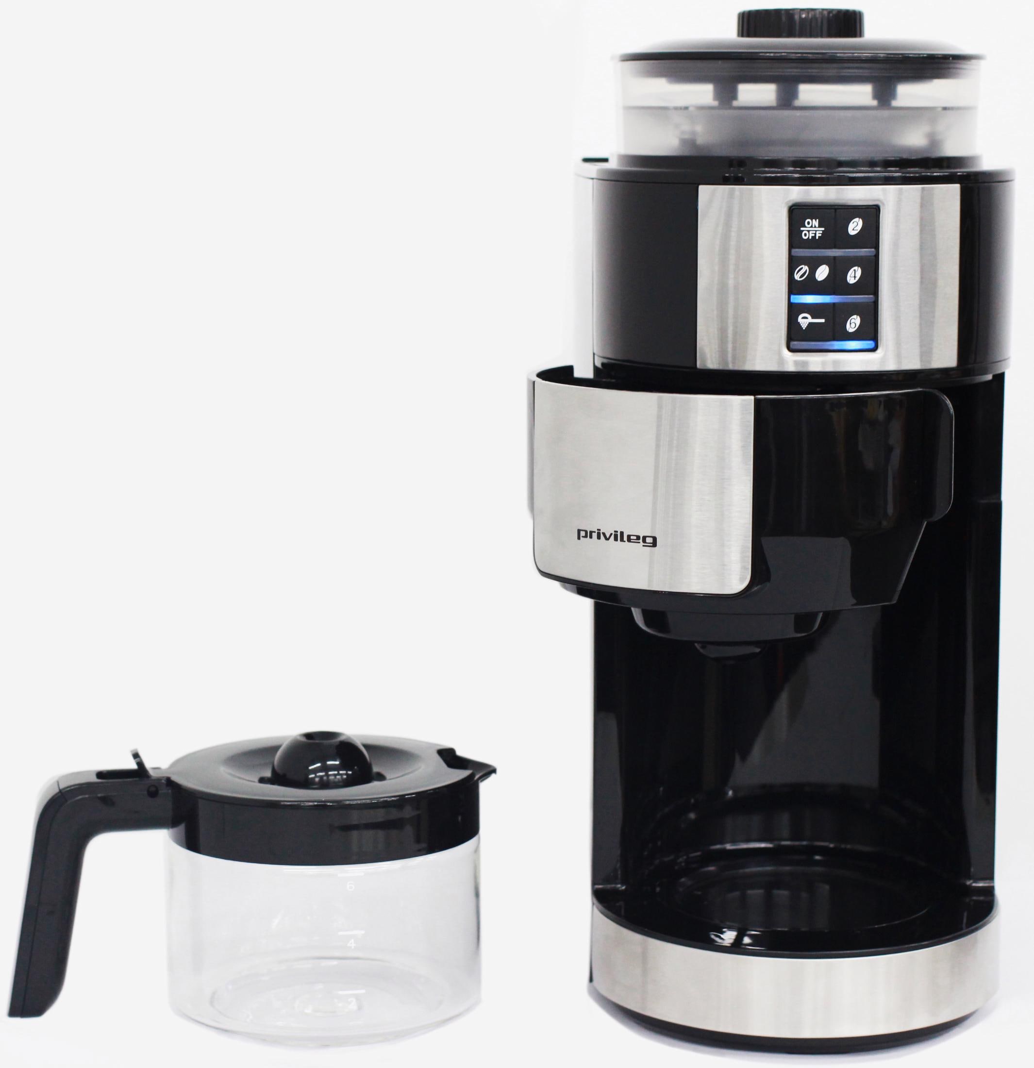 Privileg Kaffeemaschine mit Mahlwerk »CM1121-GS«, Papierfilter, 1x2, Individueller Mahlgrad, programmierbare Kaffeestärke, Warmhalteplatte