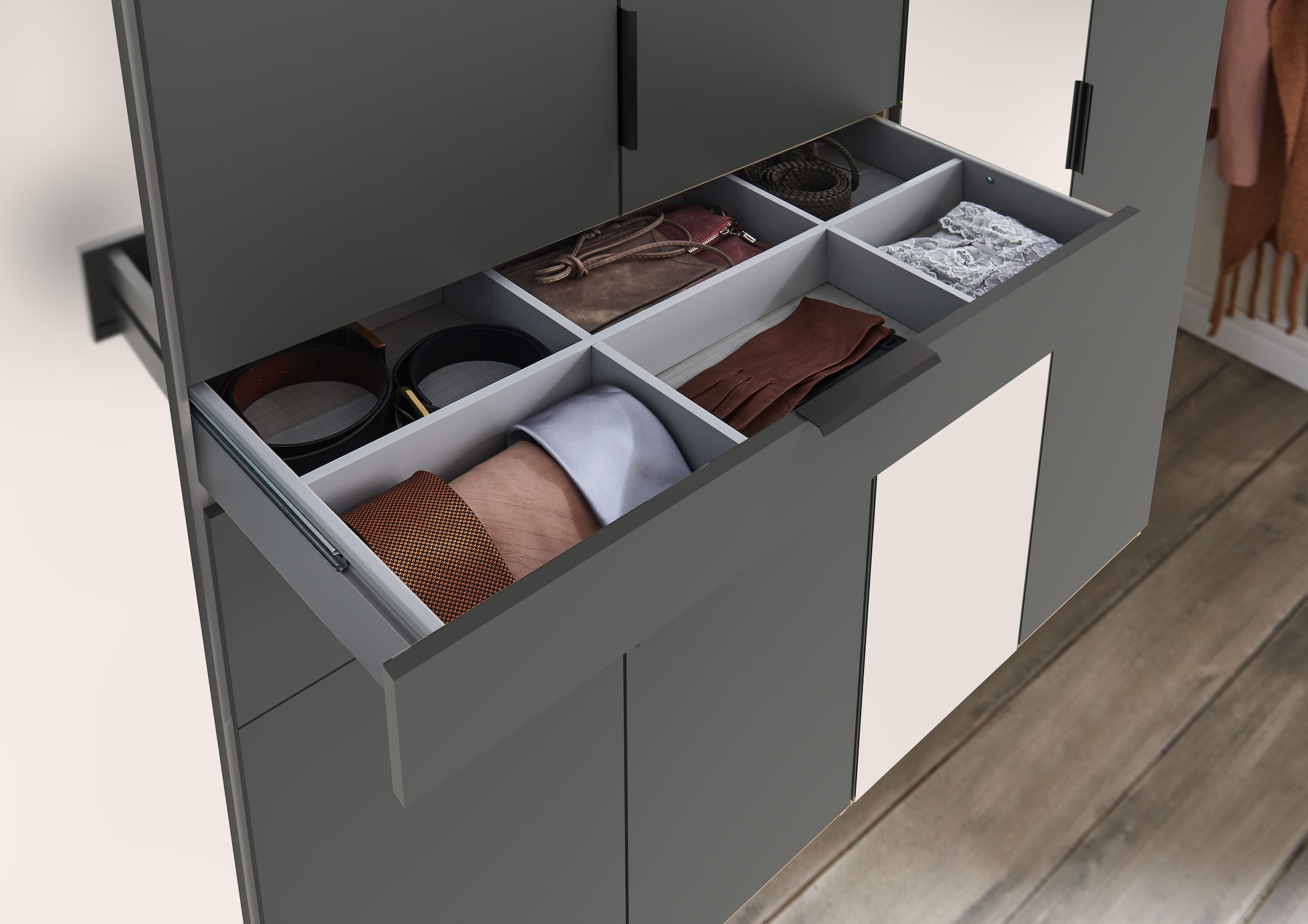 Wimex Drehtürenschrank »Moldau Kleiderschrank mit Spiegel Schlafzimmerschrank Bestseller«, Wähle deine Innenausstattung fertig konfiguriert im Schrank