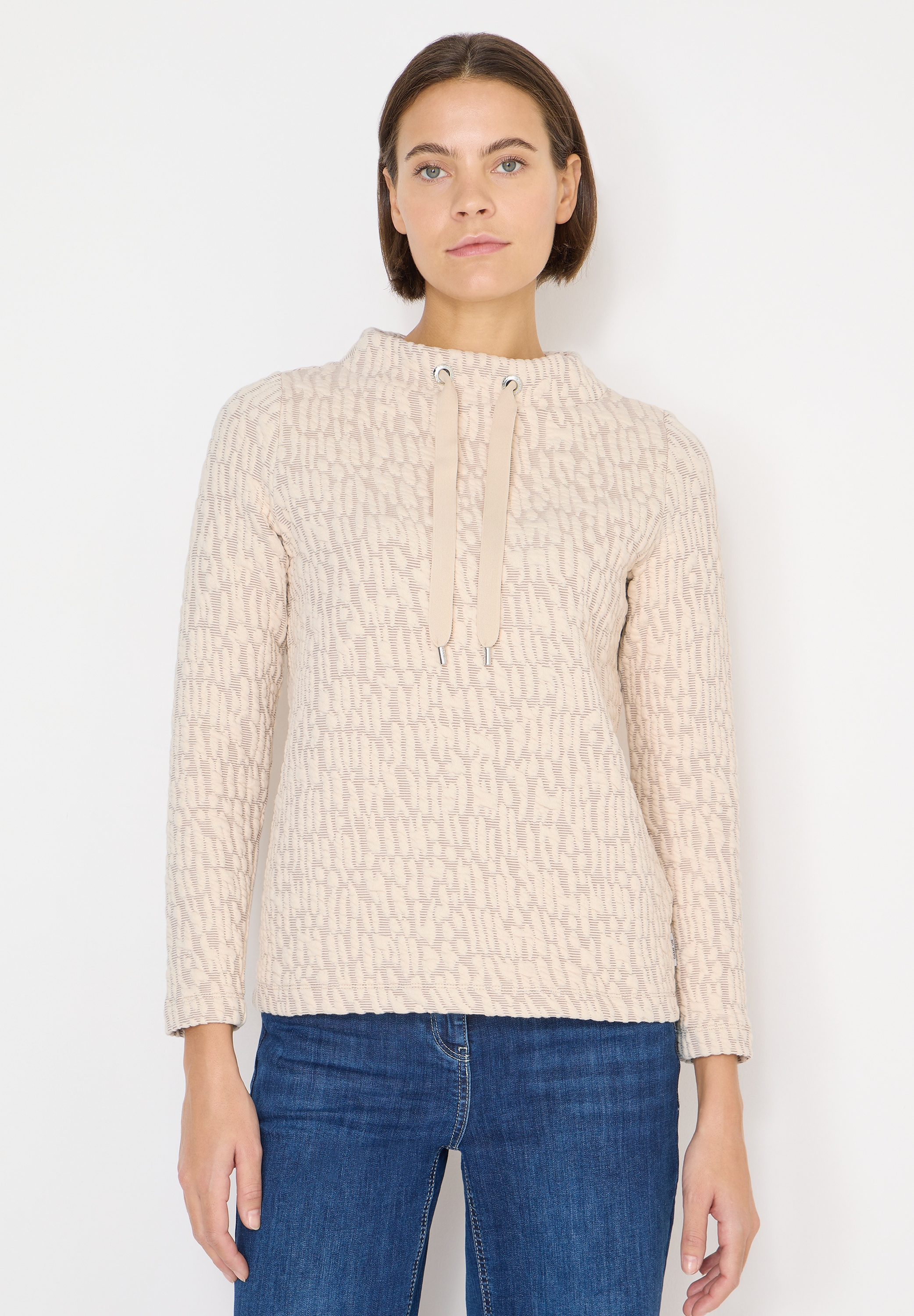 Cecil Langarmshirt mit Tunnelzugband am Kragen