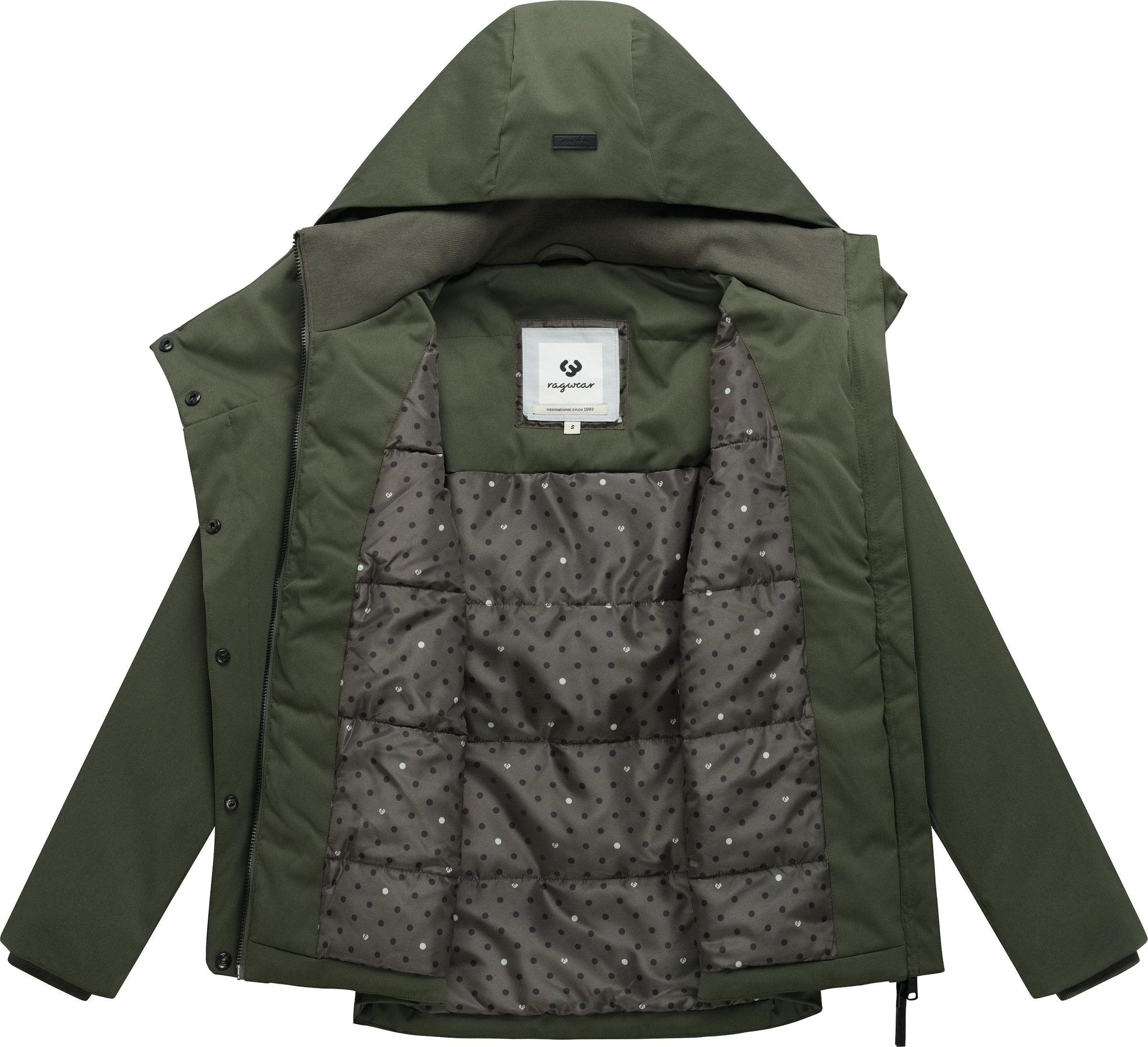 Ragwear Funktionsjacke »Pavleen Short Y« mit Kapuze Warme Damen Winterjacke mit Stehkragen und Kapuze