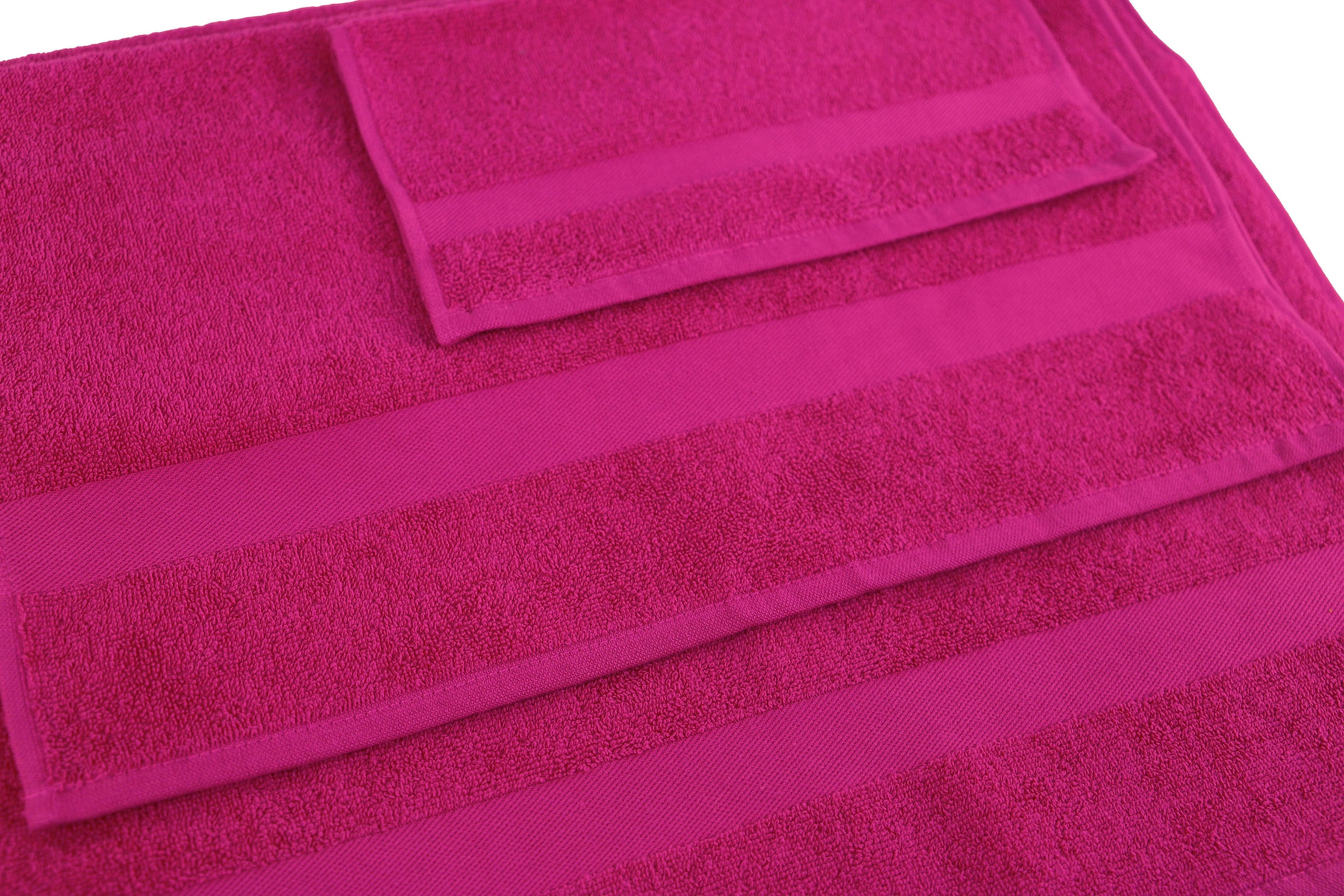 my home Handtuch Set »Nela«, Set, 6 tlg., Walkfrottier, mit Bordüre,  einfarbiges Handtuch-Set aus 100% Baumwolle auf Rechnung | BAUR