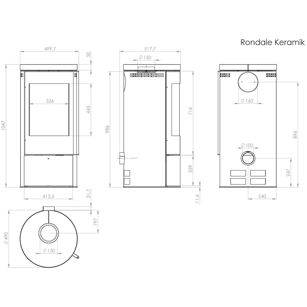 Fireplace Kaminofen »Rondale Teil Keramik«