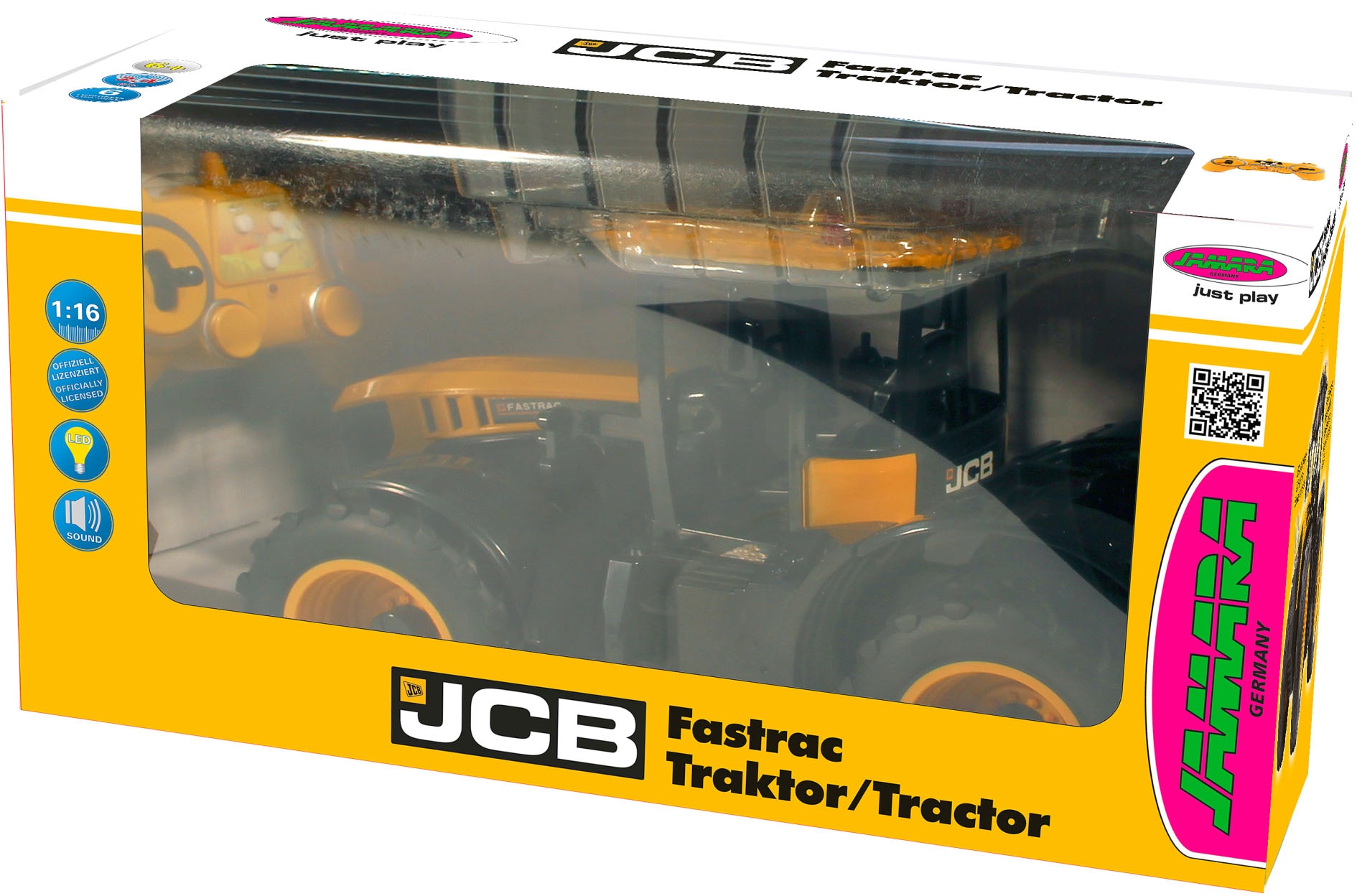 Jamara RC-Traktor »JCB Fastrac 2,4 GHz«, | Rückfahrwarnsound Licht 1:16, mit und BAUR LED