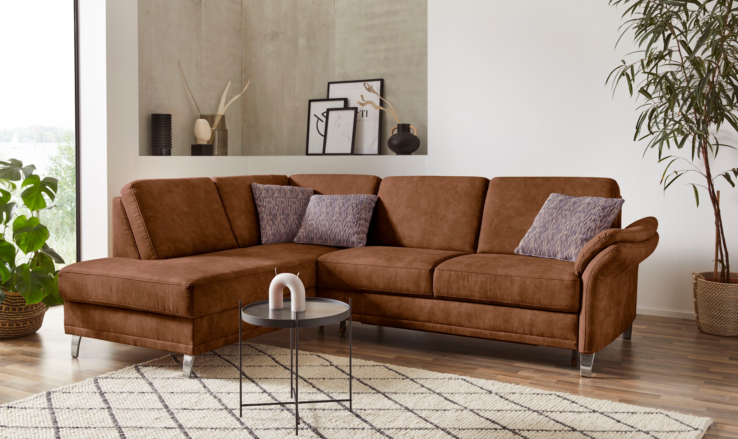 sit&more Ecksofa "Clio L-Form" wahlweise mit Schlaffunktion und Bettkasten, inklusive Federkern