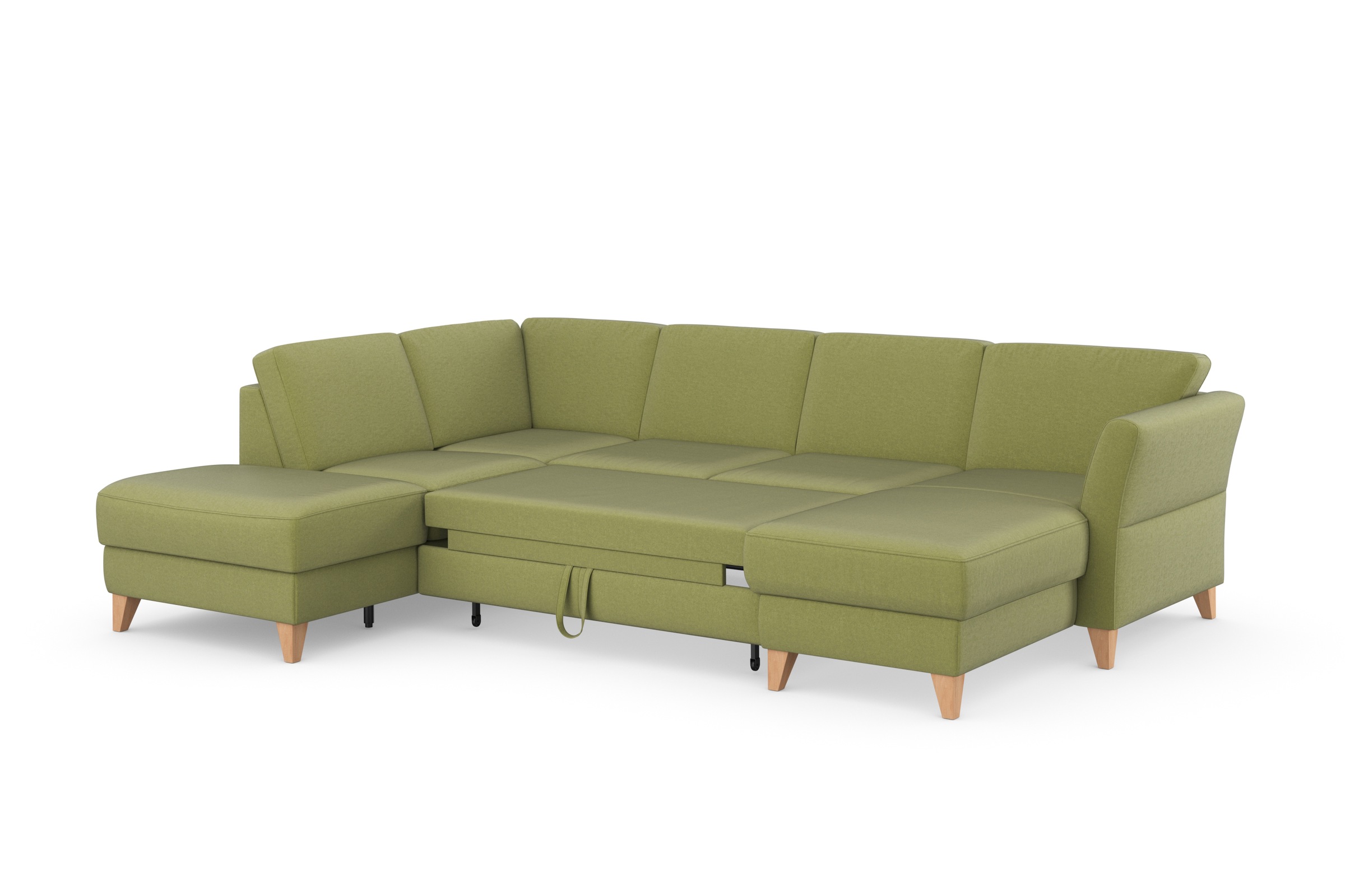sit&more Wohnlandschaft »Visby U-Form«, wahlweise mit Bettfunktion und Stauraum, frei im Raum stellbar