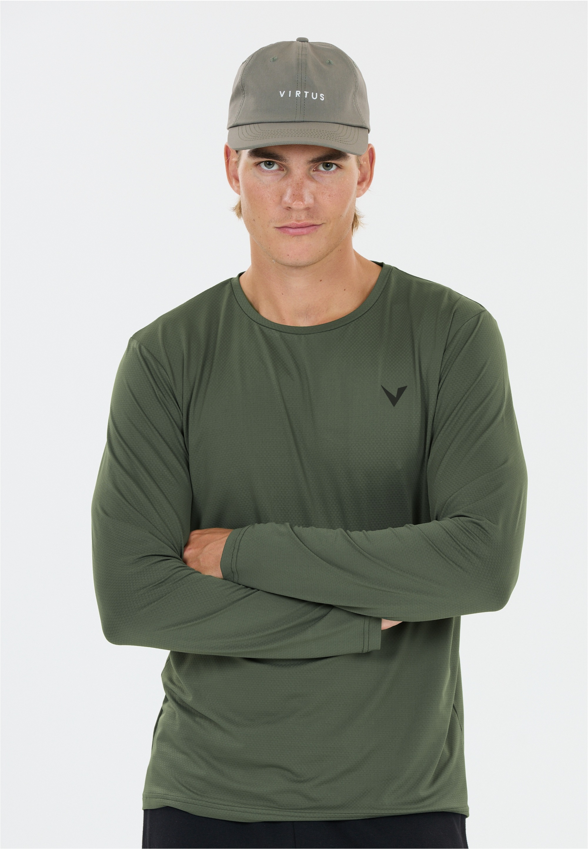 Langarmshirt VIRTUS "Roger V3", Gr. 3XL, mint, 86% Polyester, 14% Elasthan, unifarben, normal, Rundhals, Shirts Langarmshirt, atmungsaktiv
