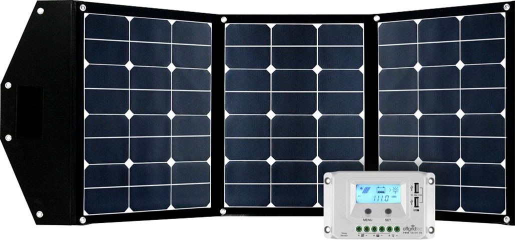 offgridtec Solarmodul "FSP-2 135W Ultra KIT PWM 10A faltbares Solarmodul", (Set), hoher Wirkungsgrad in Kombination mit 
