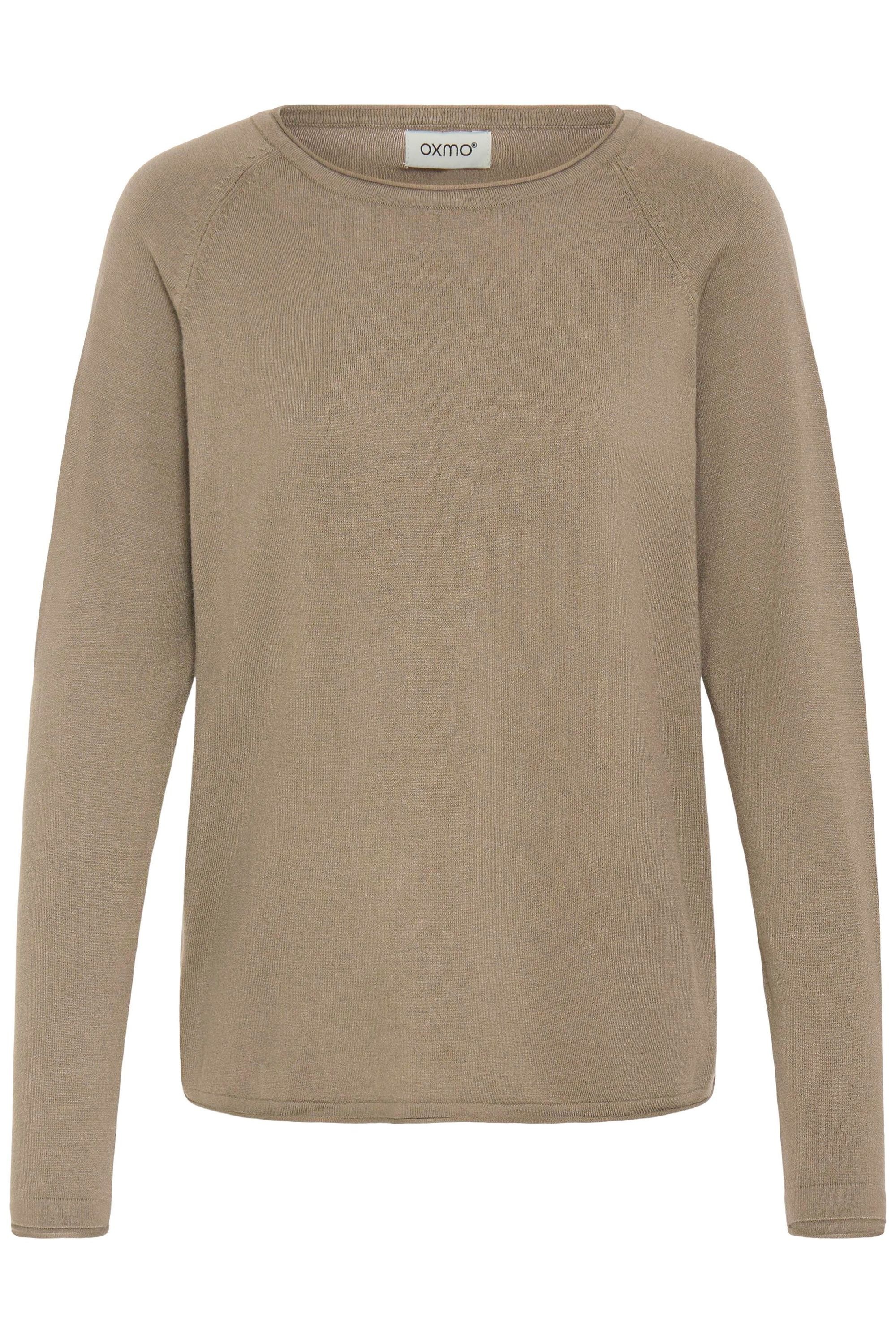 Strickfleece-Pullover OXMO "Strickpullover OXFKEANA", Damen, Gr. S, beige (desert taupe), Obermaterial: 50% Viskose CV. 28% Polyester PES. 22% Nylon NY., Pullover