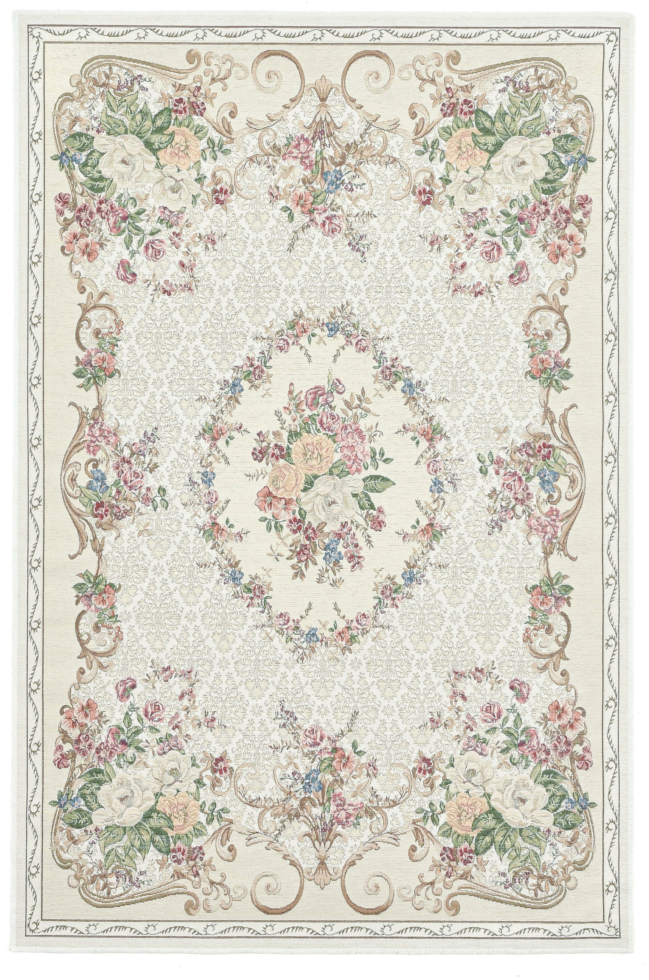 THEKO "Flomi Floral" rechteckig 3 mm Höhe gewebt, Blumen Design, ideal im Wohnzimmer & Schlafzimmer