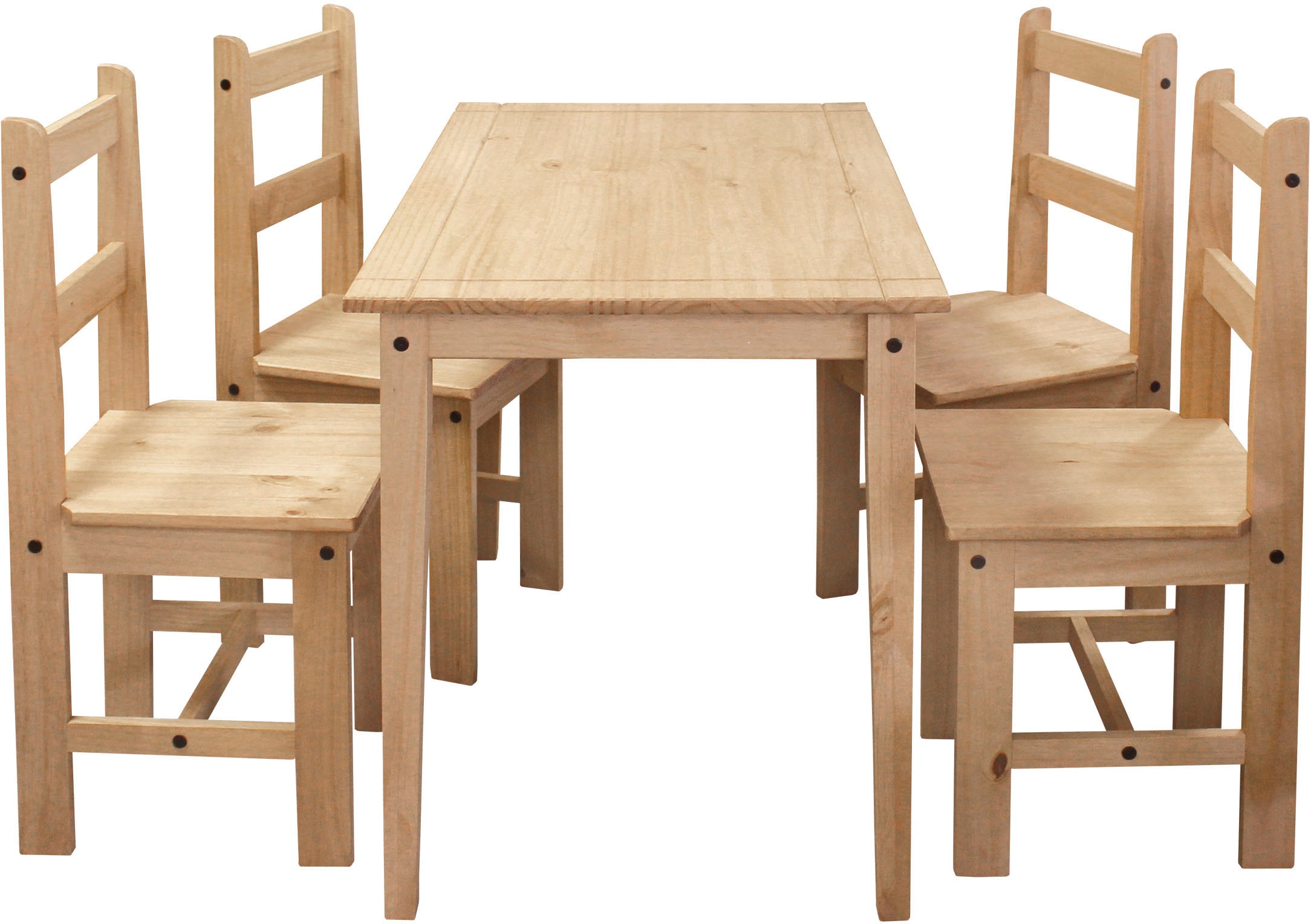 Home affaire Essgruppe, (Set, 5 tlg.), Holzoberfläche honigfarbend gewachst